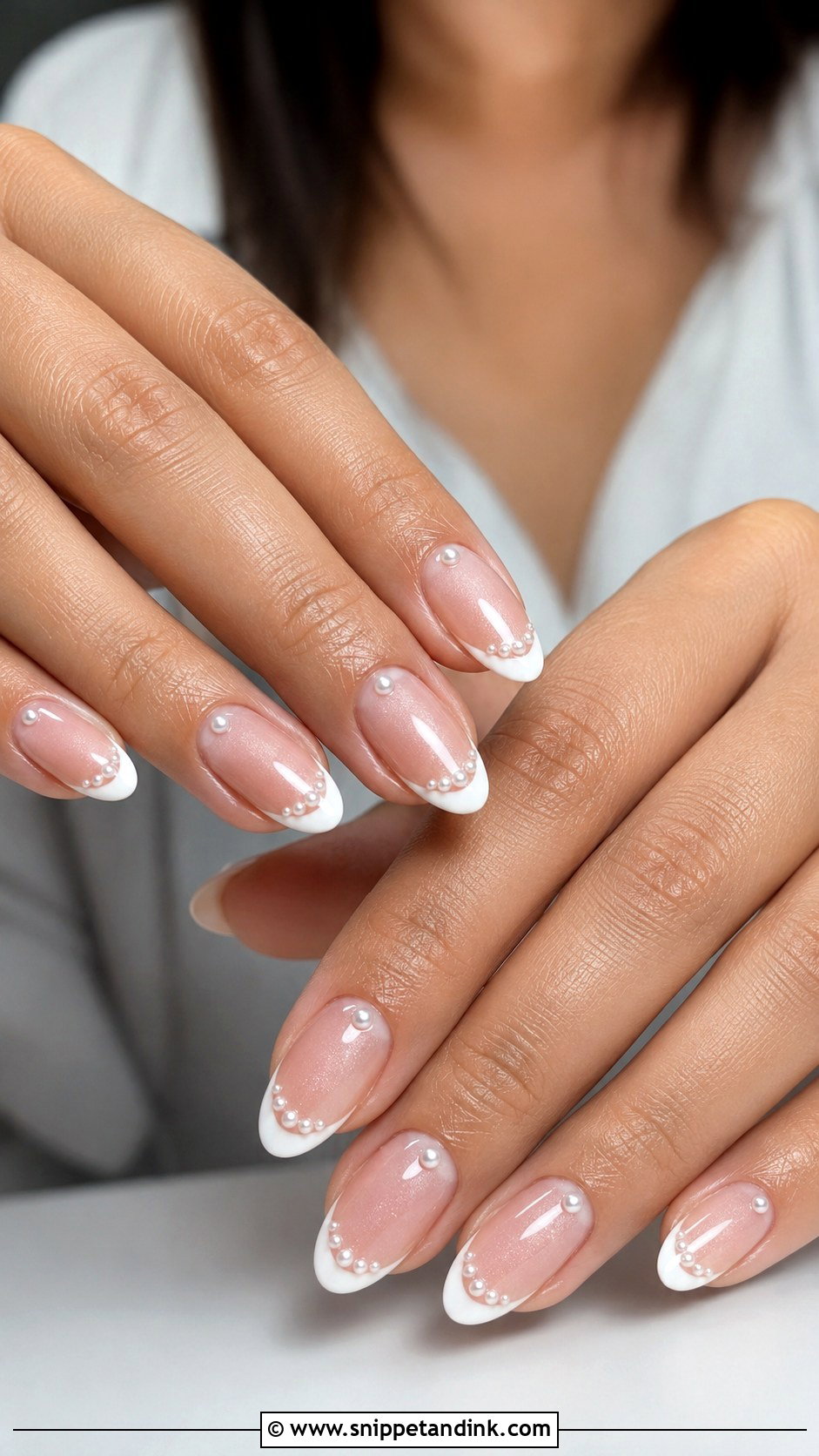Pearl French Wedding Nails - Snippet and Ink - 20 French Nails Wedding Brides