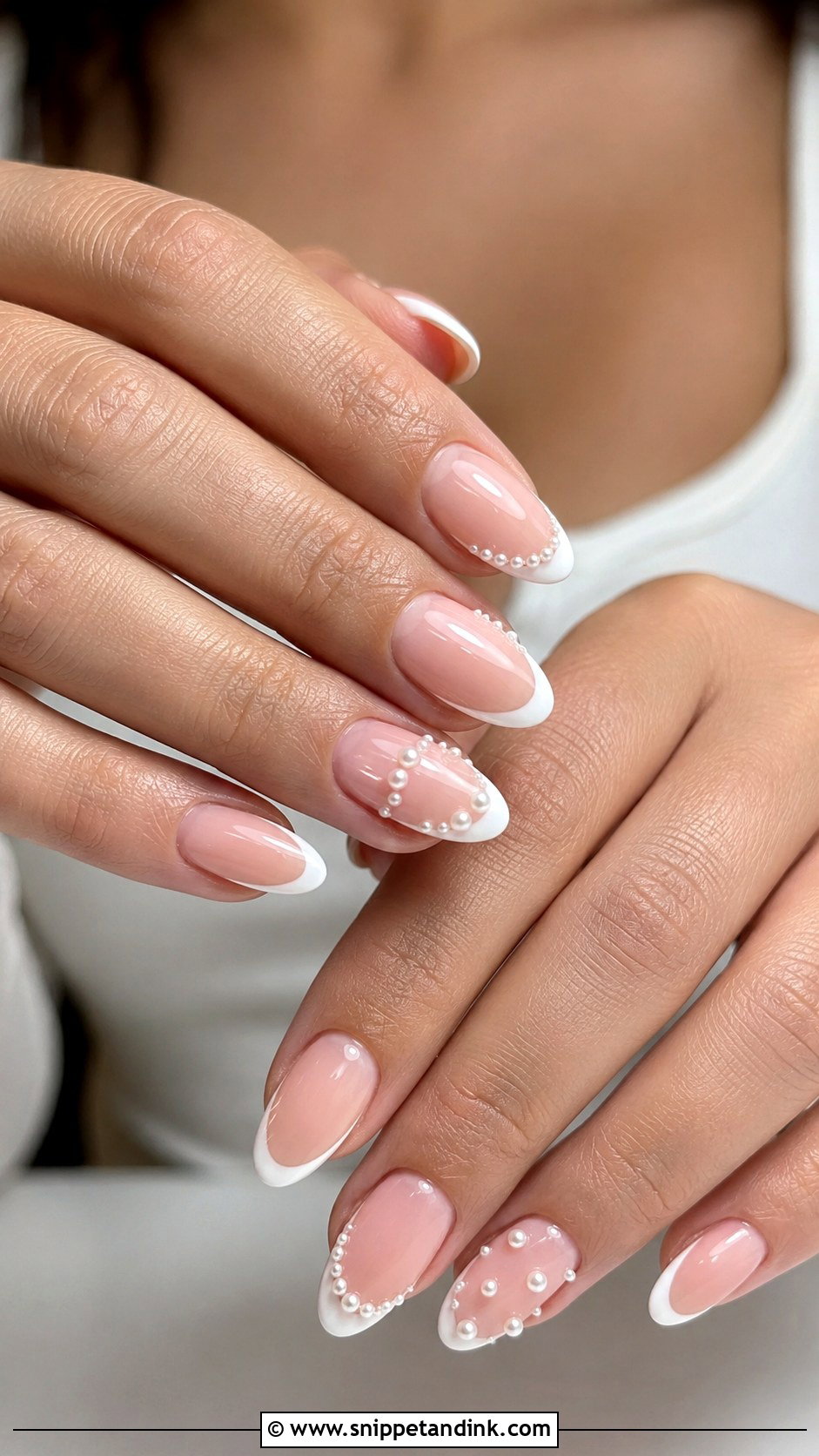 Pearl French Wedding Nails - Snippet and Ink - 20 Fun Wedding Nails for Bride