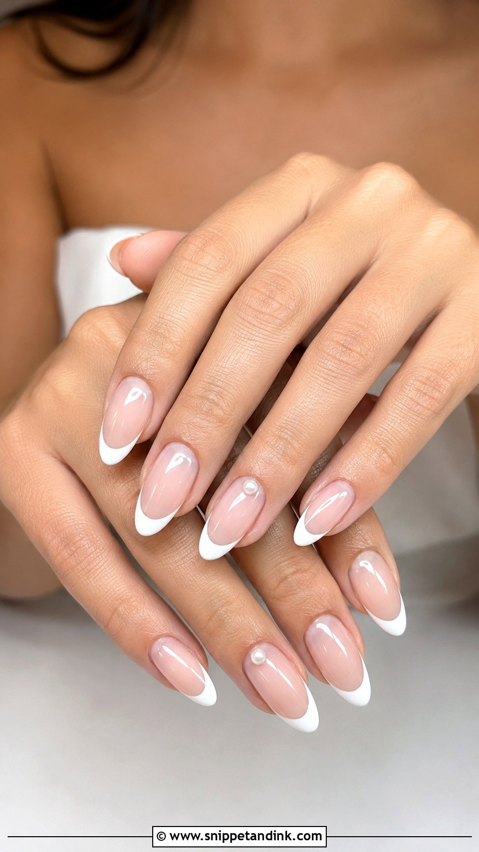 Pearl French Wedding Nails - Snippet and Ink - 20 Fancy Wedding Nails