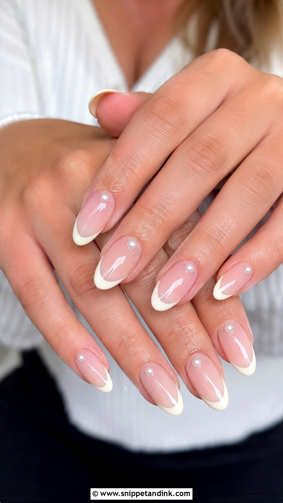 Pearl French Winter Wedding Nails - Snippet and Ink - 20 Winter Wedding Nails for Bride