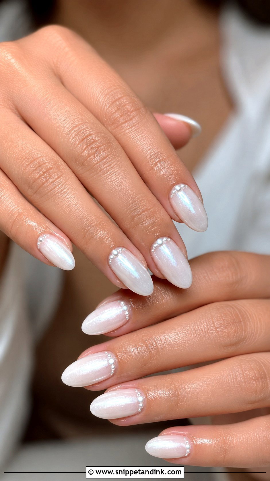 Pearl Gel Wedding Nails - Snippet and Ink - 20 Gel Wedding Nails for Bride