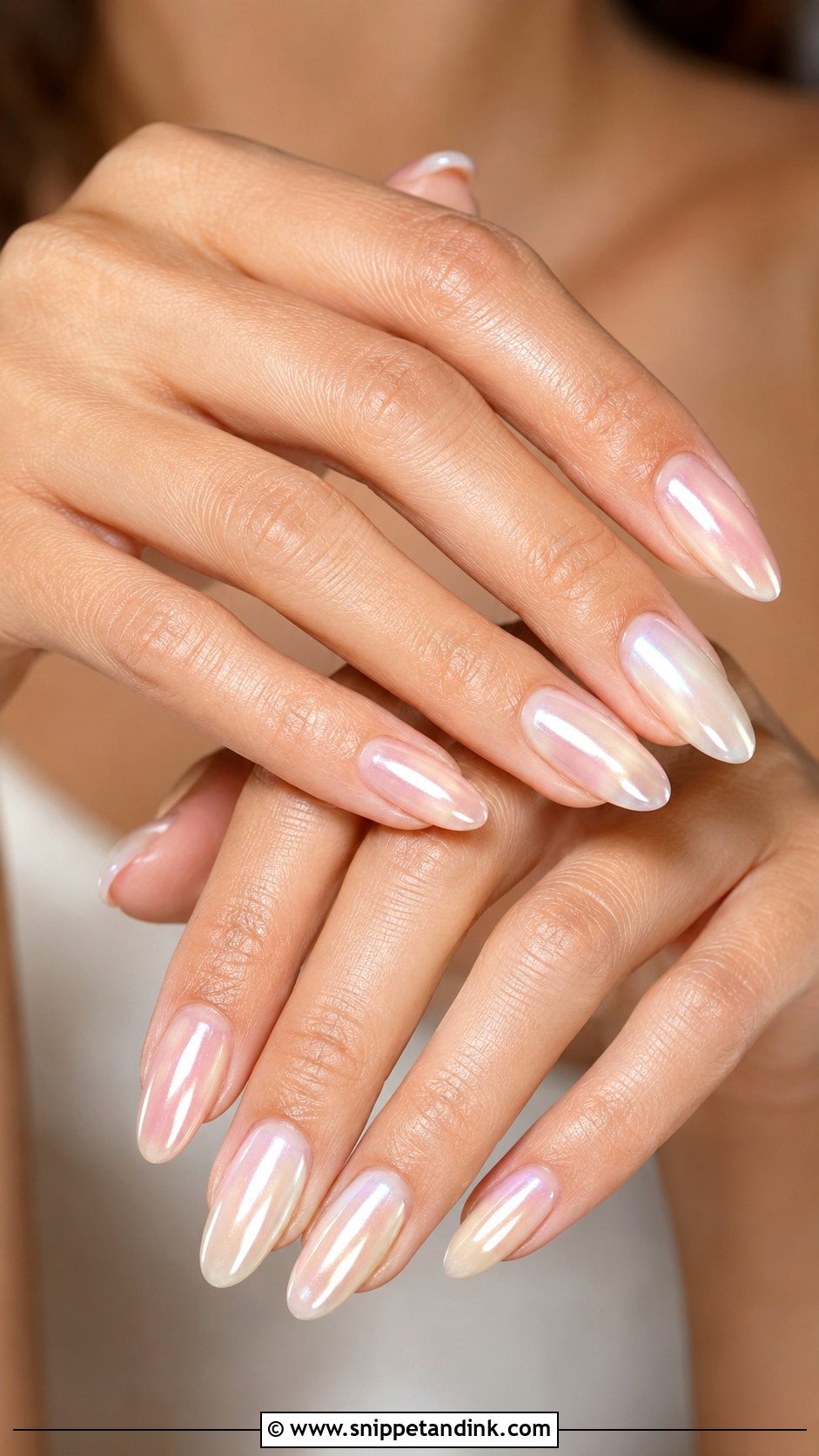 Pearl Glazed Bridesmaid Nails - Snippet and Ink - 20 Summer Bridesmaid Nails
