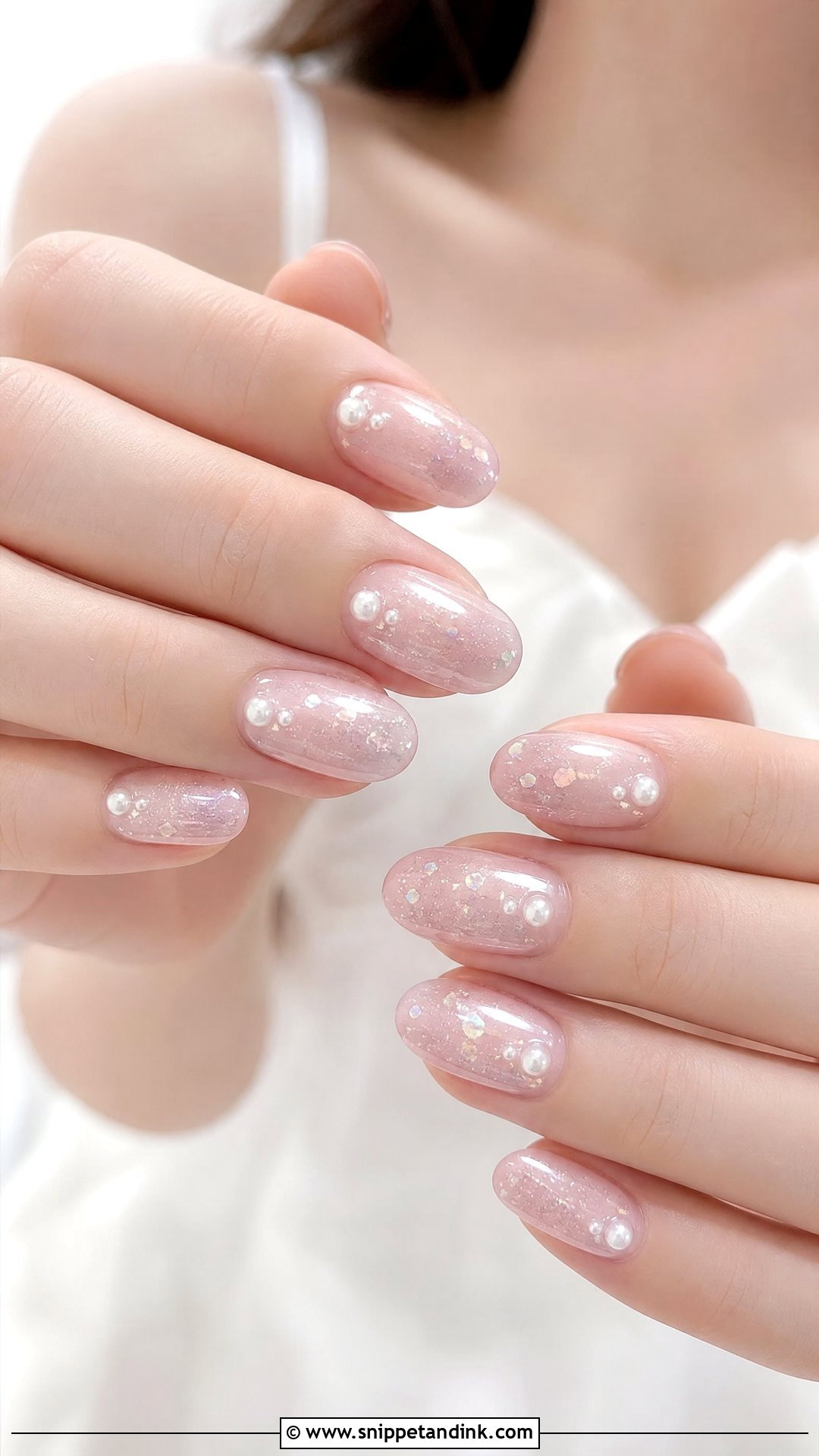 Pearl Glitter Wedding Nails - Snippet and Ink - 25 Glitter Wedding Nails
