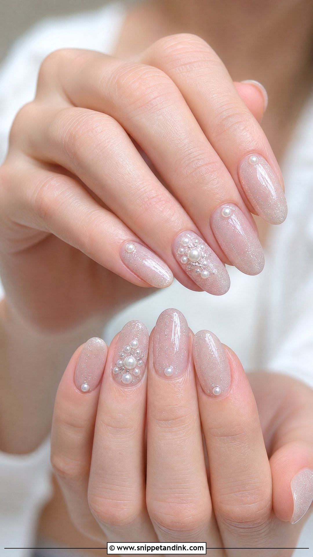 Pearl Glitter Wedding Nails - Snippet and Ink - 25 Wedding Nails with Pearls