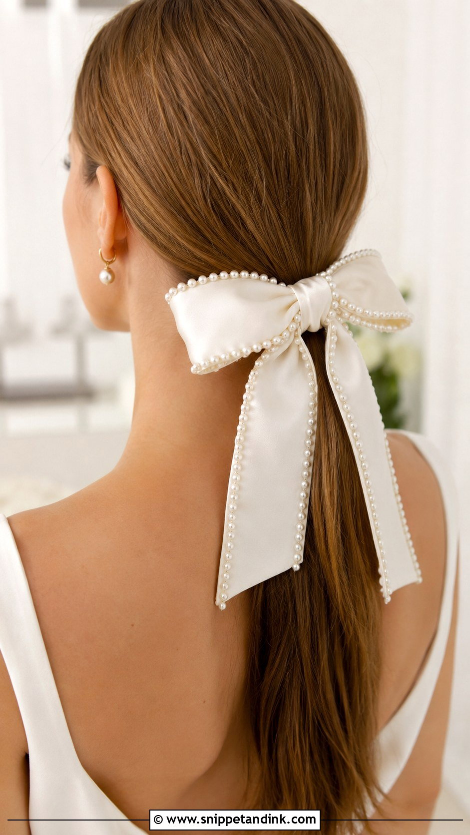 Pearl Hair Bow - Snippet and Ink - 30 Wedding Hair Accessories