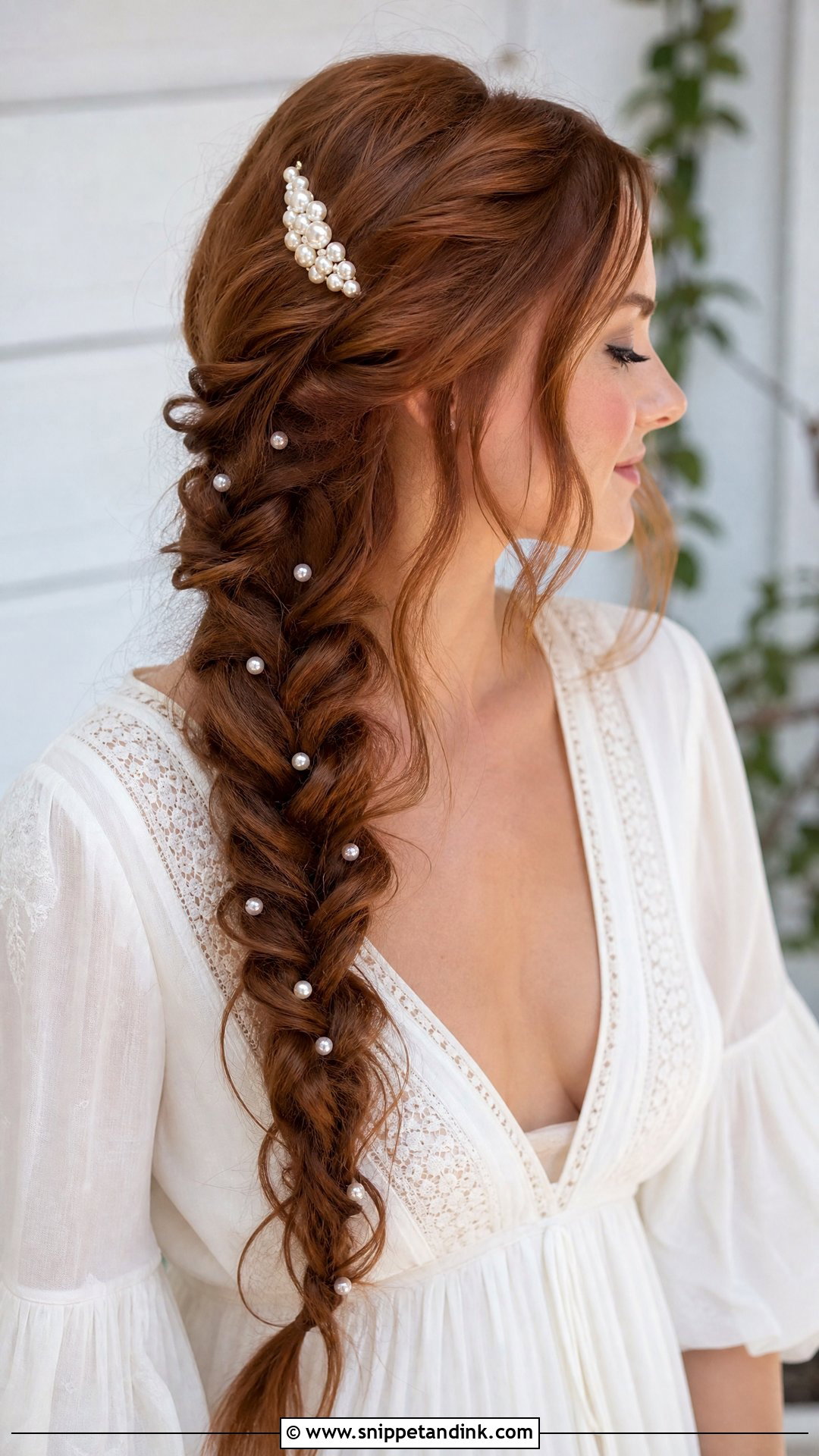 Pearl Hair Clip With Boho Braid - Snippet and Ink - 20 Wedding Hair Clips Ideas