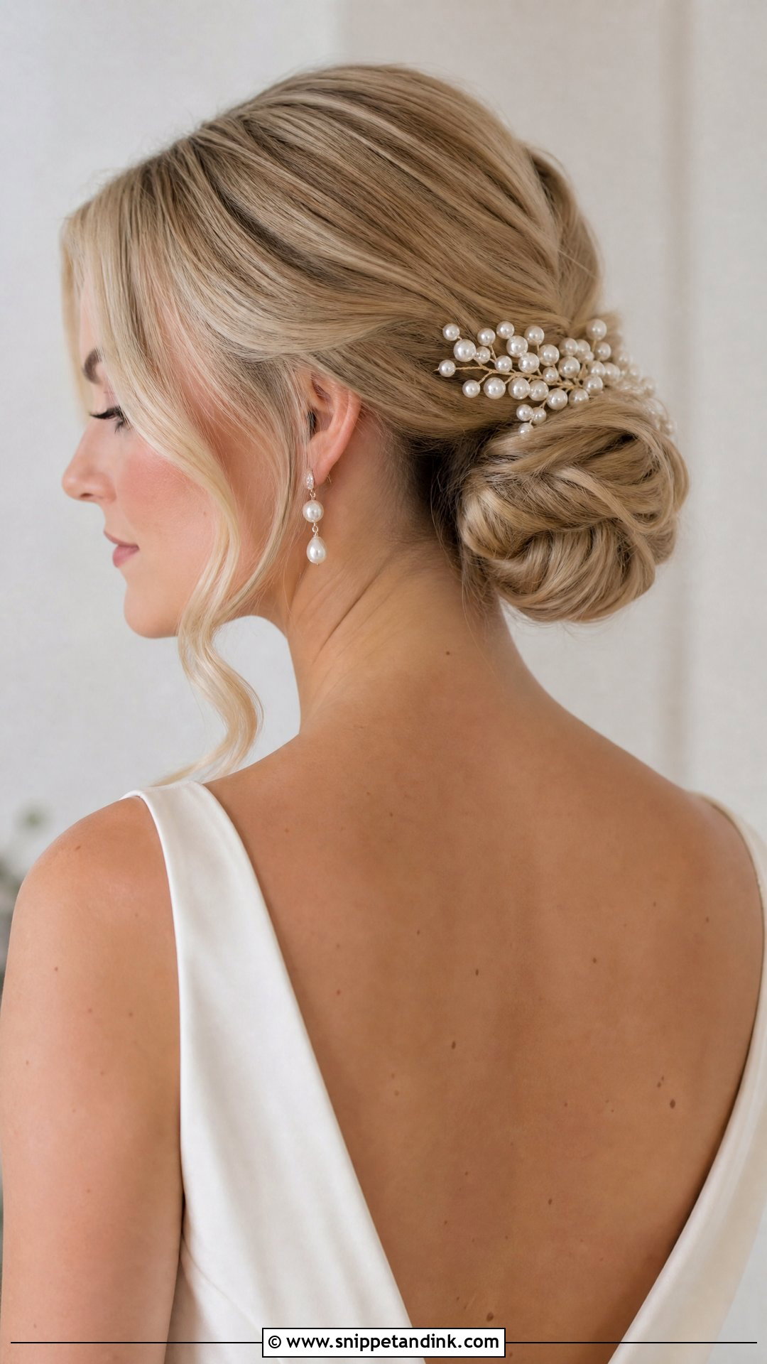 Pearl Hair Comb Low Bun - Snippet and Ink - 15 Hair Accessories for Women Wedding Ideas