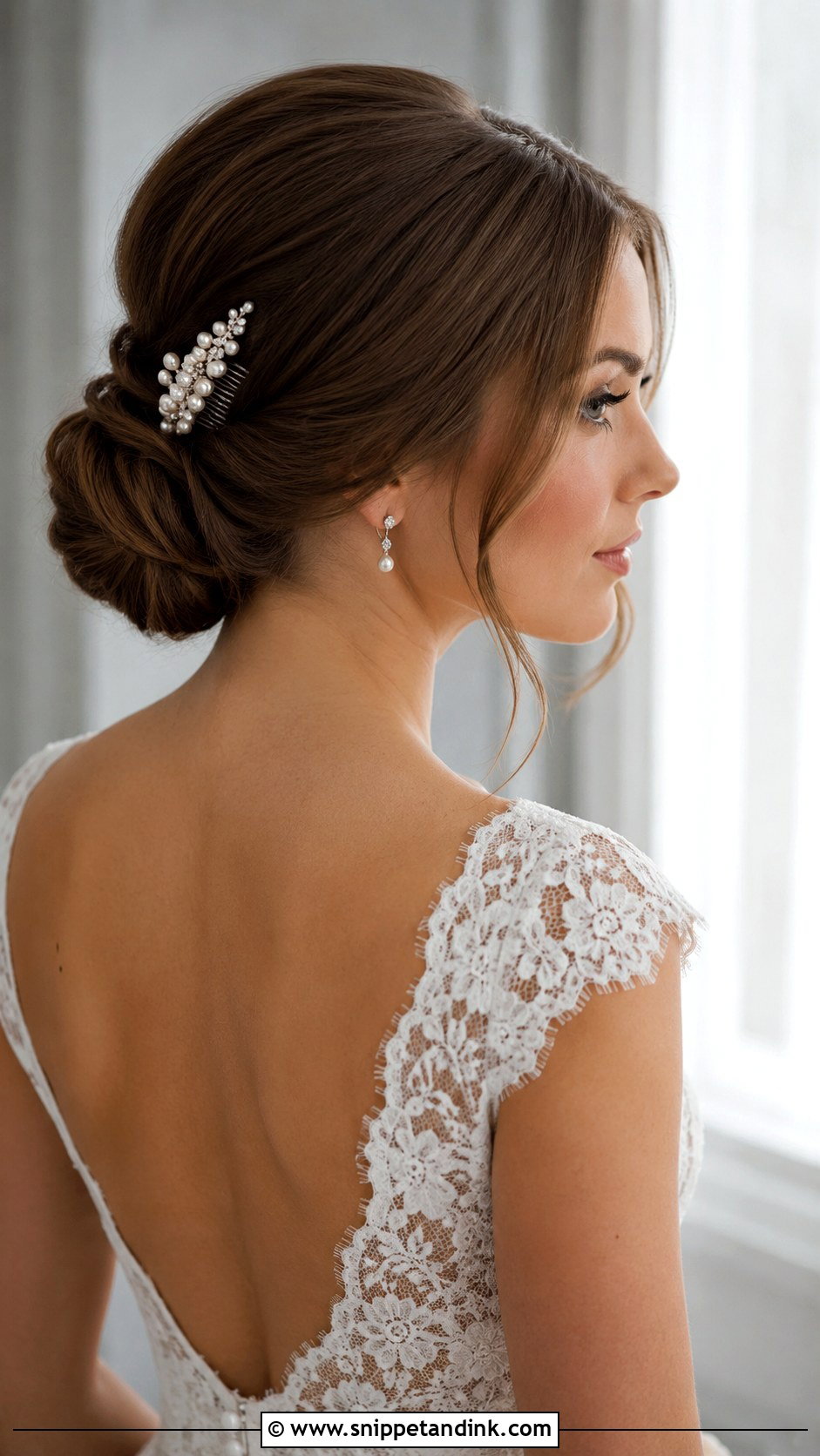 Pearl Hair Comb for Low Bun - Snippet and Ink - 25 Hair Pieces for Wedding