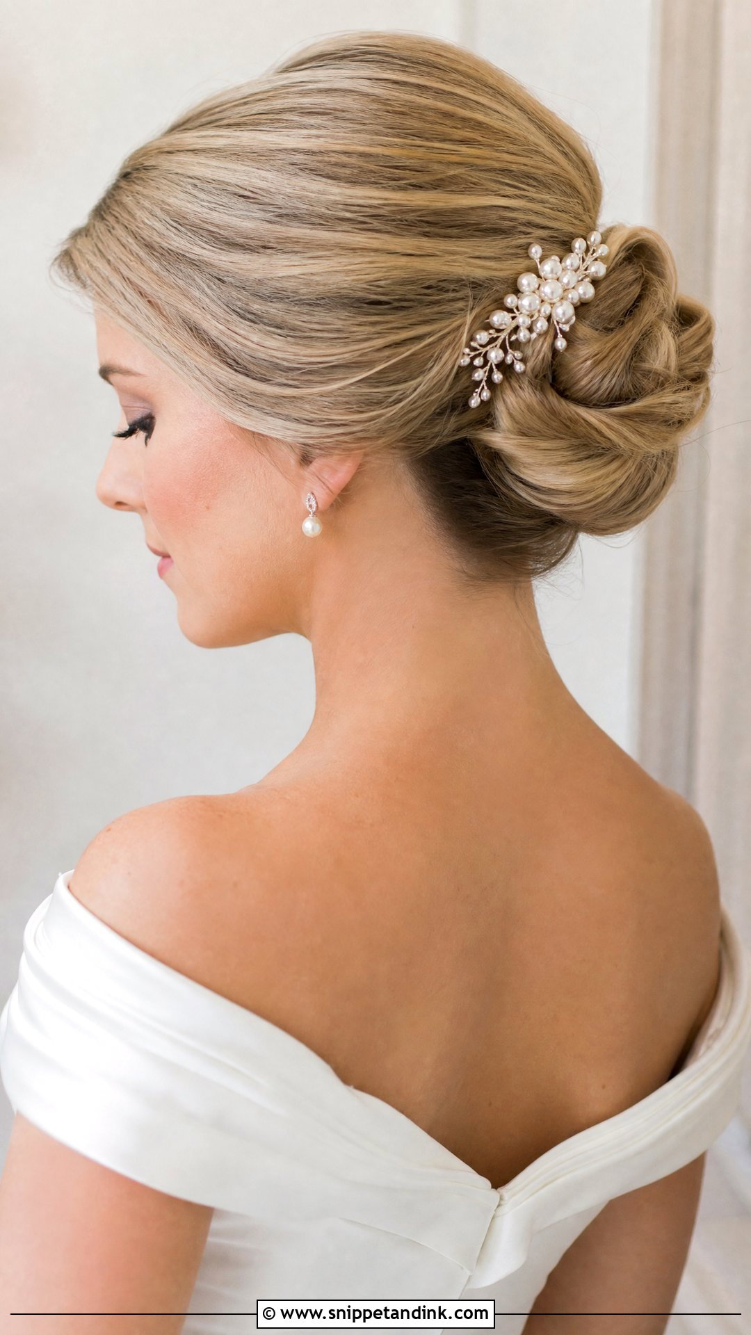 Pearl Hair Comb with Updo - Snippet and Ink - 20 Pearls in Hair Wedding Ideas