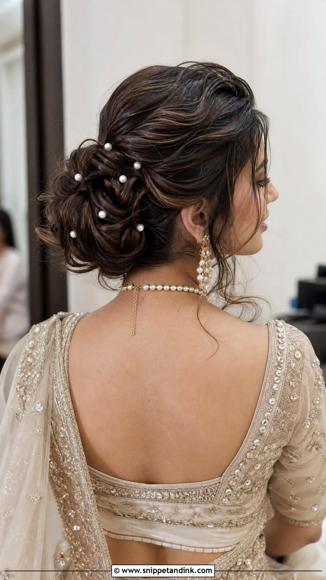 Pearl Hair Pins Bridal Bun - Snippet and Ink - 15 Hair Accessories Indian Wedding Ideas