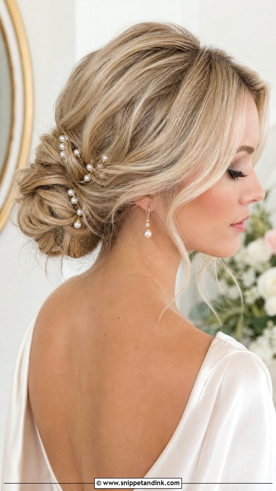 Pearl Hair Pins Bride Hairstyle - Snippet and Ink - 15 Classy Bride Hairstyles