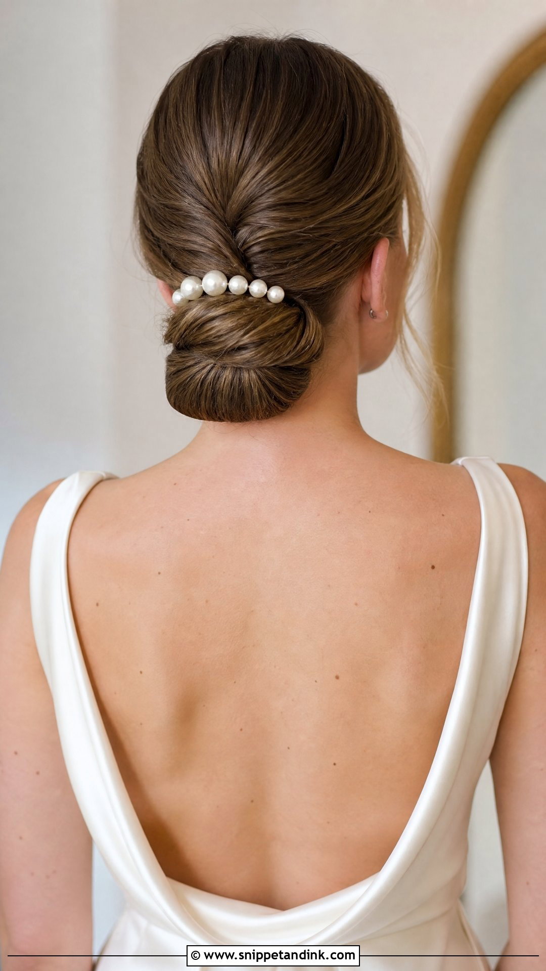 Pearl Hair Pins on a Low Bun - Snippet and Ink - 20 Wedding Hair Pins