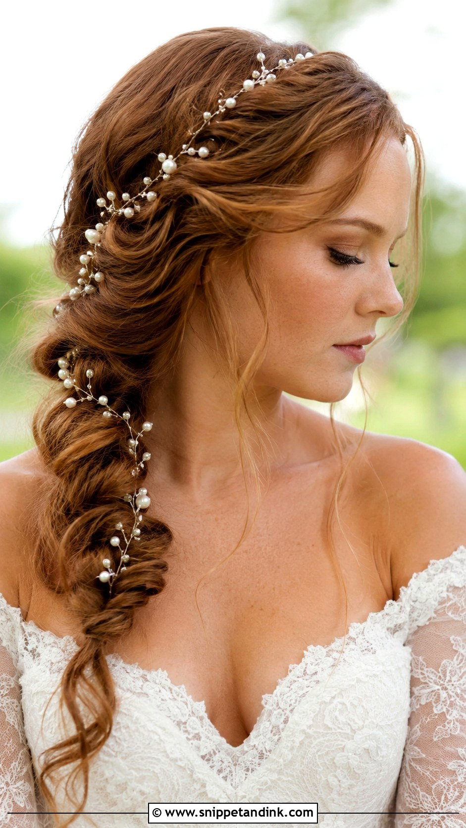 Pearl Hair Vine for Braided Style - Snippet and Ink - 25 Hair Pieces for Wedding