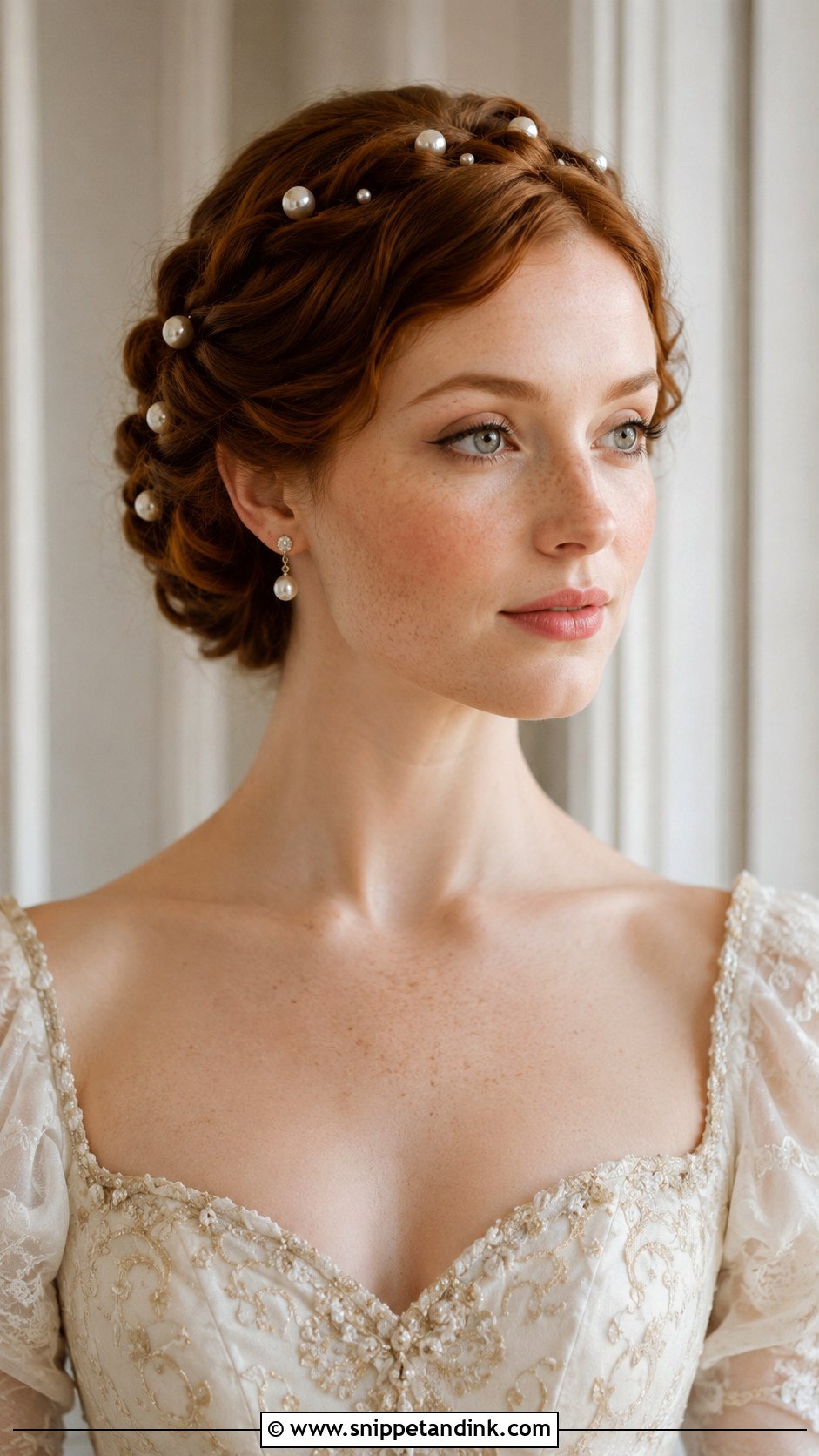 Pearl Halo Updo - Snippet and Ink - 20 Pearl Bridal Hair Ideas