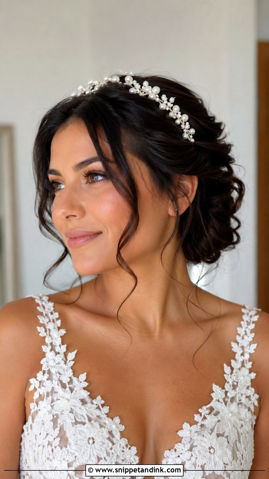 Pearl Headband Wedding Hair With Braided Updo - Snippet and Ink - 15 Pearl Headband Wedding Hair Ideas