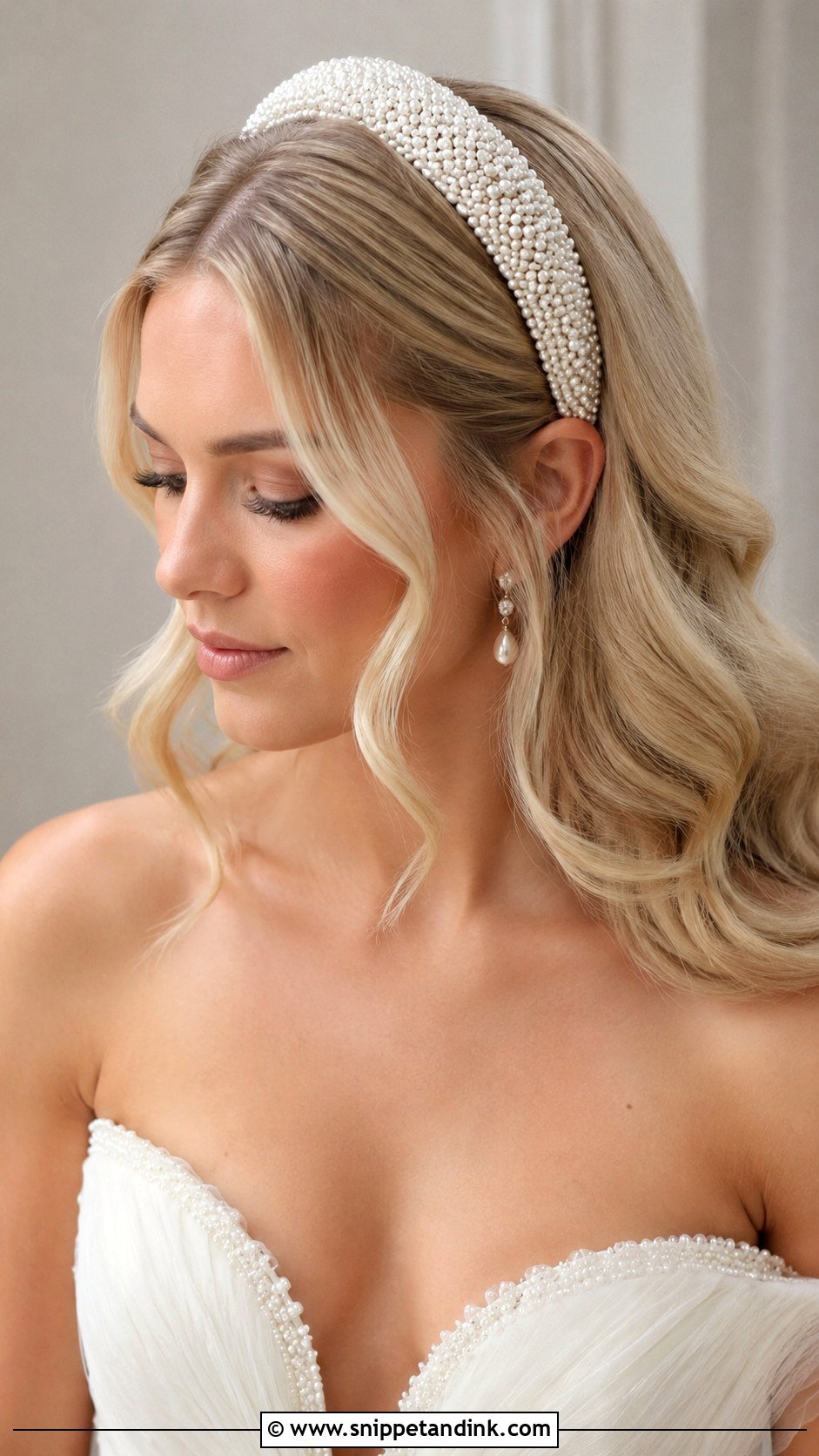 Pearl Headband Wedding Hairstyle - Snippet and Ink - 20 Headband Wedding Hairstyles
