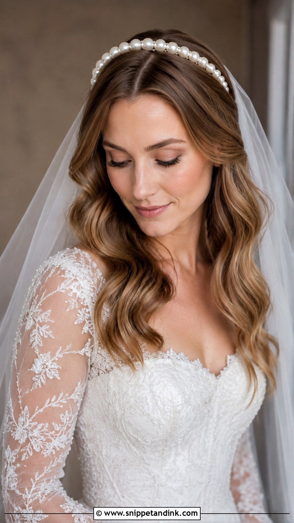 Pearl Headband With Twisted Updo - Snippet and Ink - 25 Wedding Hair with Headband Ideas