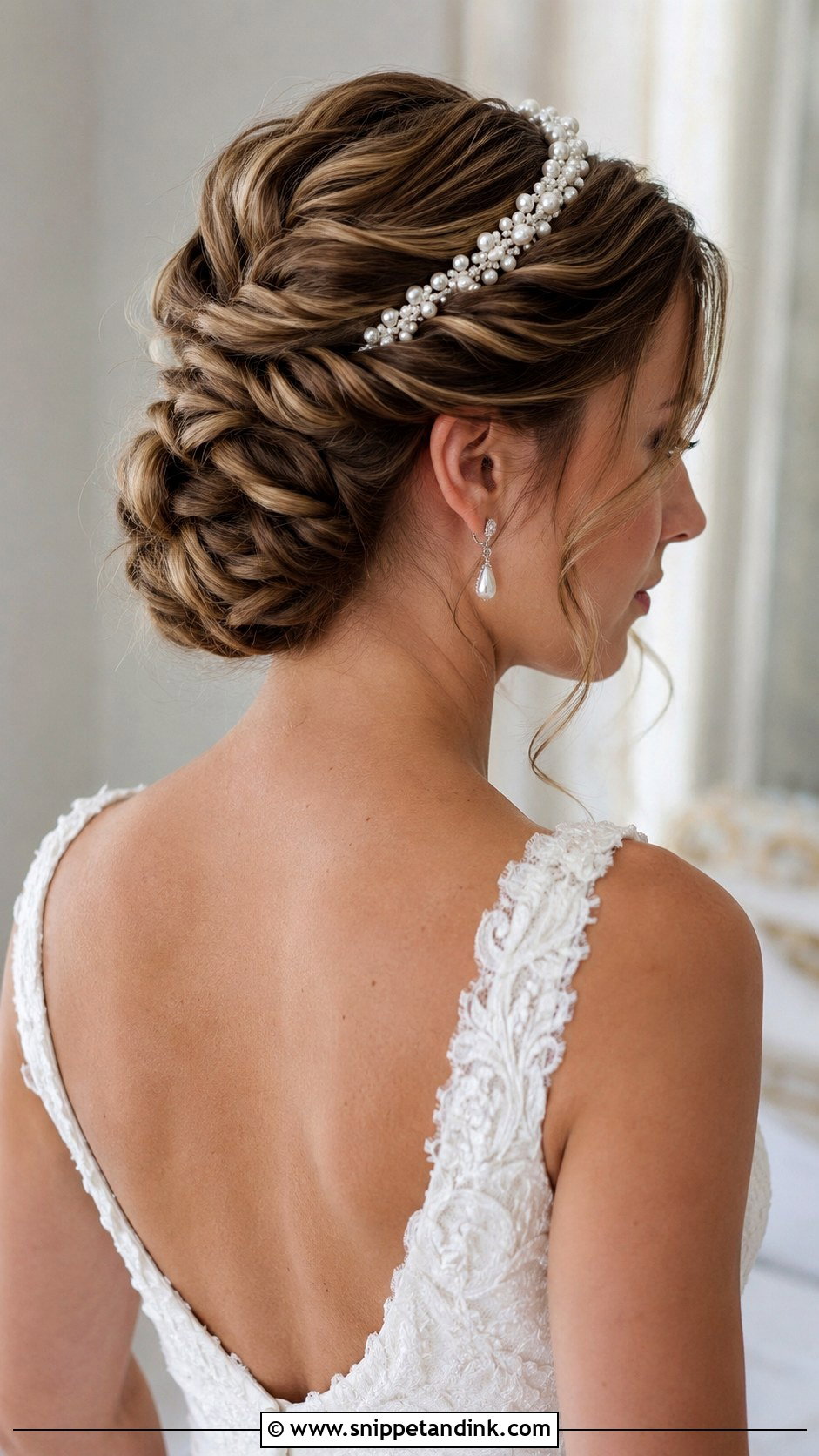Pearl Headband With Veil Combination - Snippet and Ink - 25 Wedding Hair with Headband Ideas