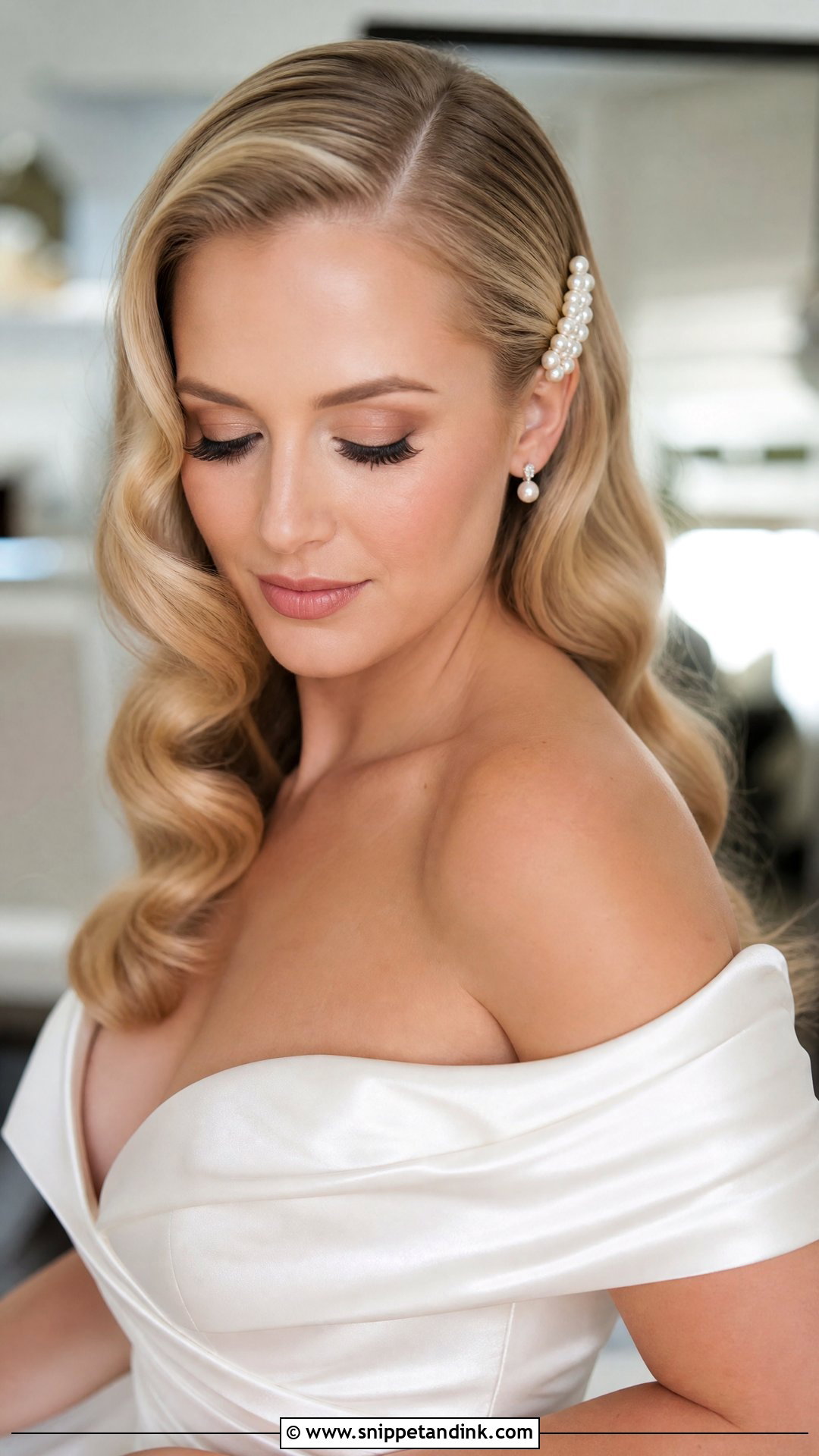 Pearl Hollywood Waves Wedding Hairstyle - Snippet and Ink - 20 Wedding Hairstyles Pearls