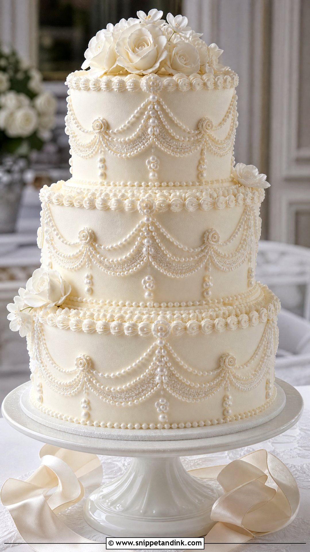 Pearl Lambeth Wedding Cake - Snippet and Ink - 20 Lambeth Wedding Cake Ideas