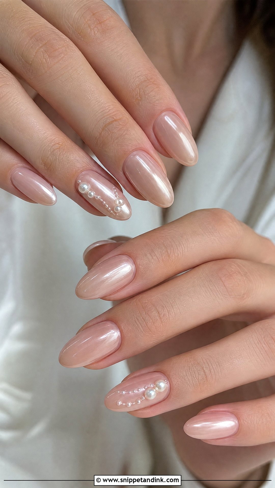 Pearl Nude Nails - Snippet and Ink - 20 Neutral Wedding Guest Nails