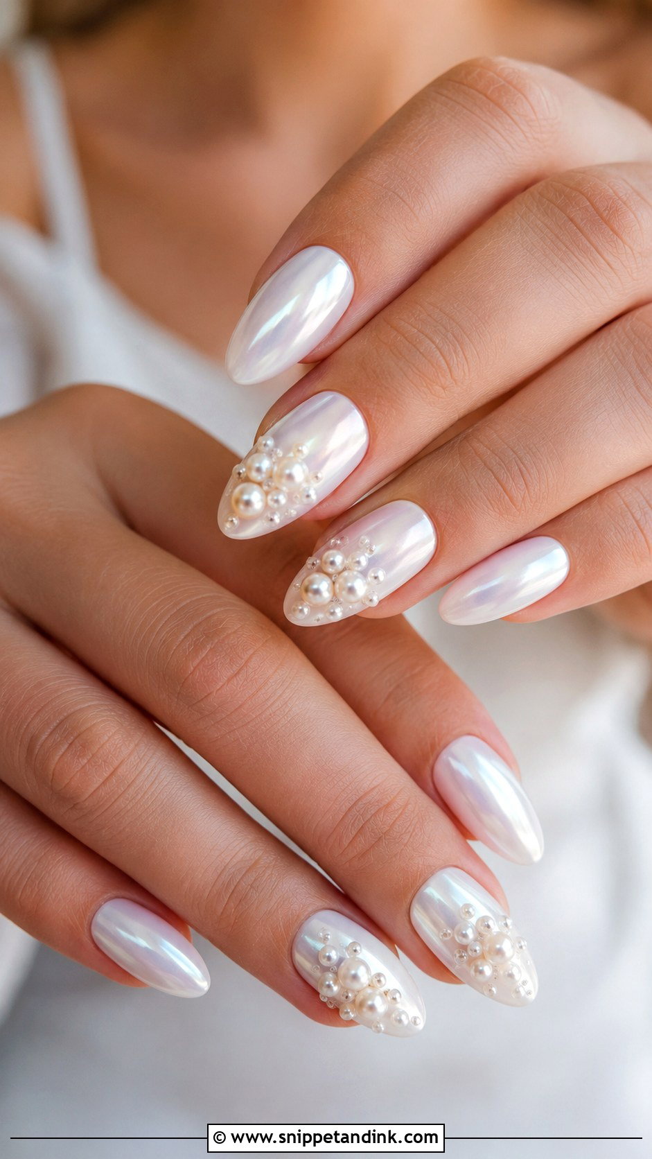 Pearl Ombre Wedding Nails - Snippet and Ink - 20 Pearl Wedding Nails for Bride