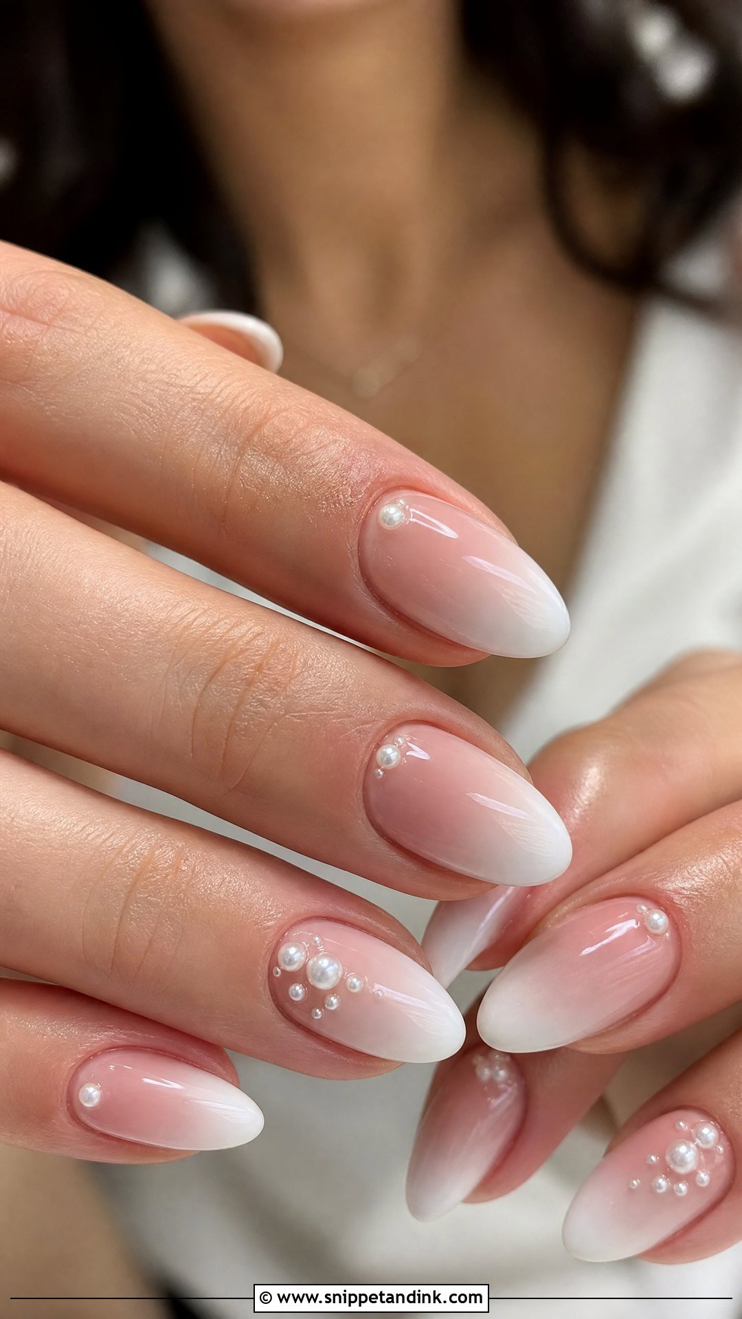 Pearl Ombre Wedding Nails - Snippet and Ink - 25 Wedding Nails with Pearls