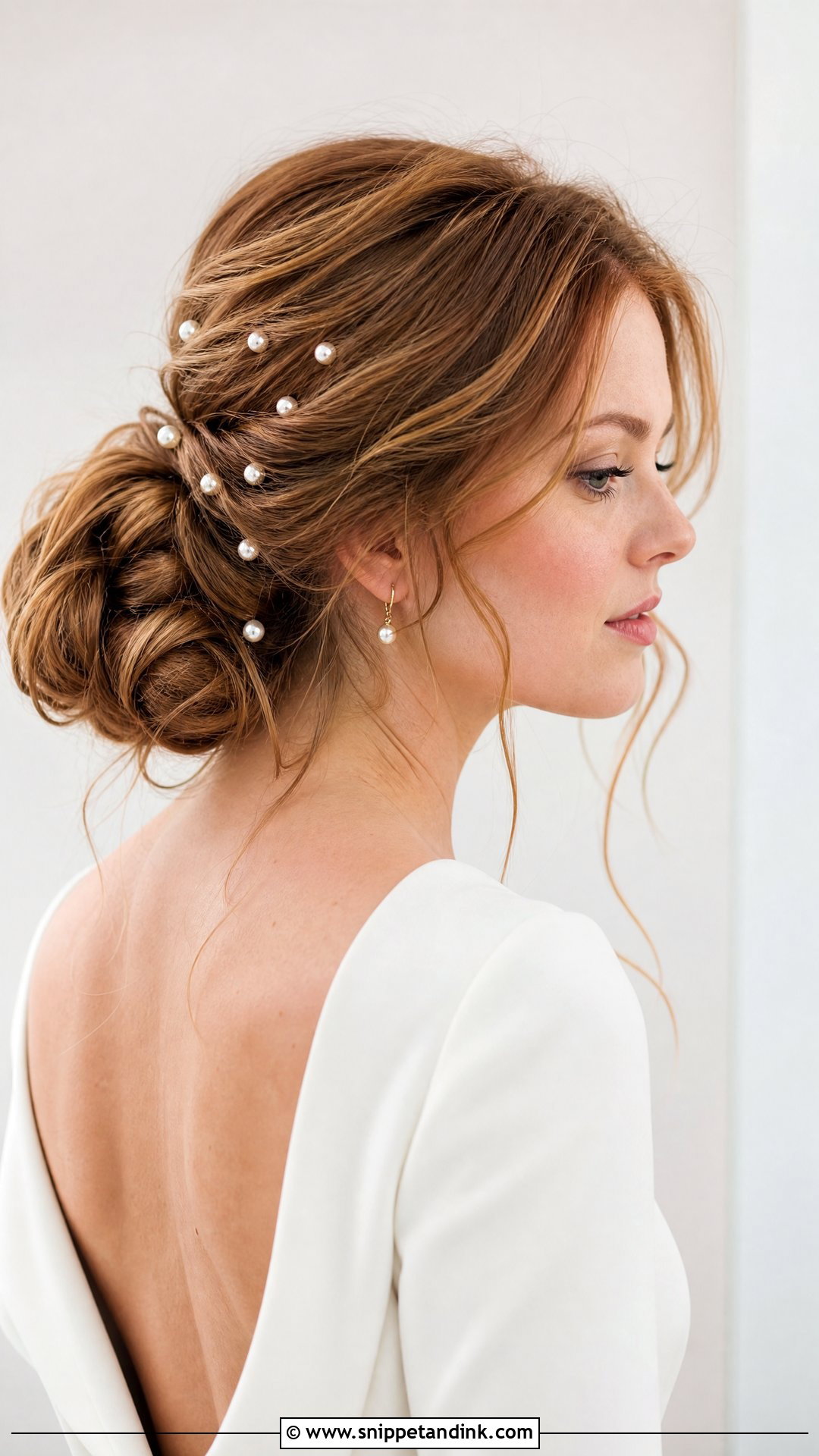 Pearl Pin Bridal Hair - Snippet and Ink - 15 Effortless Bridal Hair Ideas