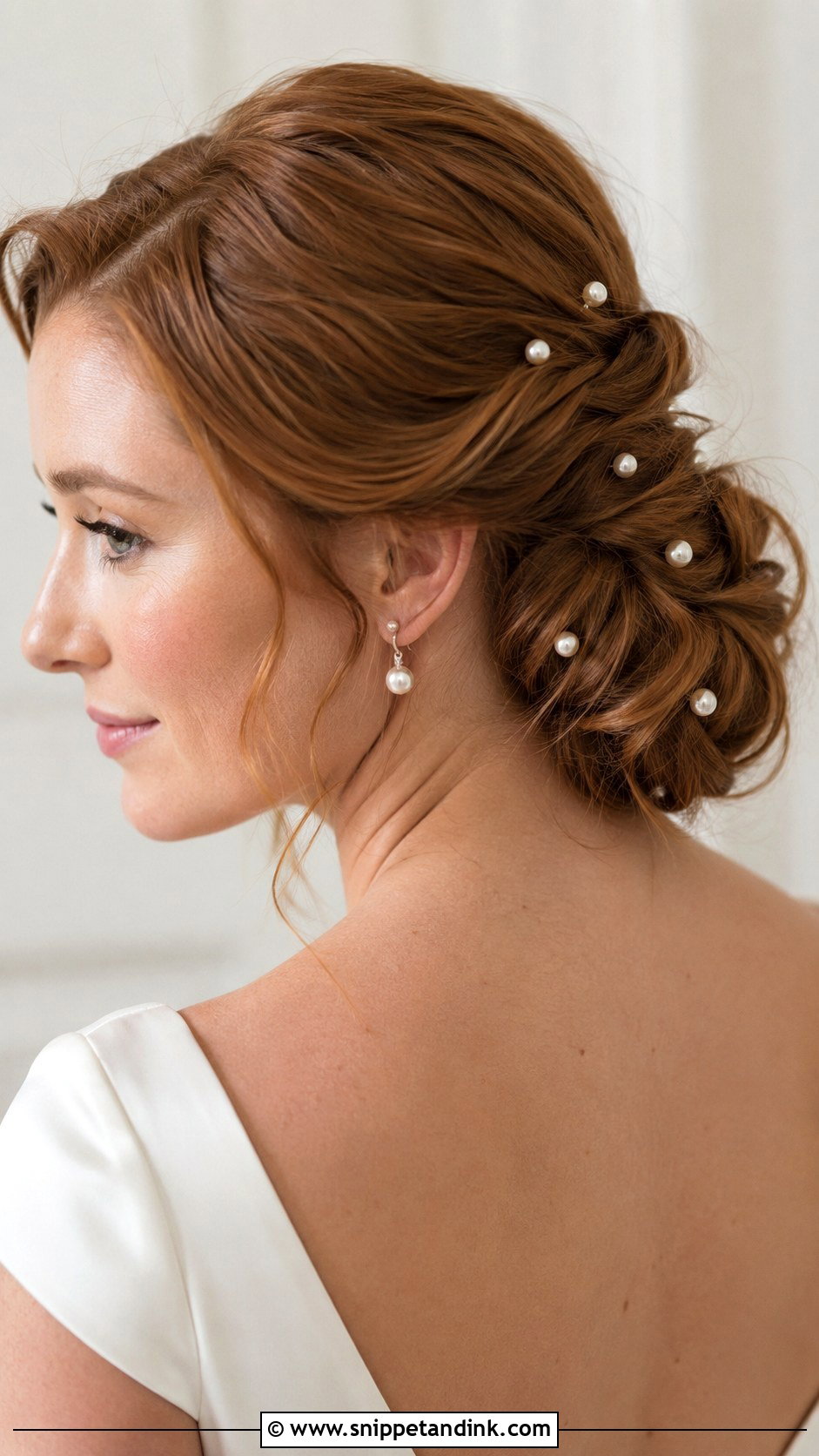 Pearl Pin Bridal Updo - Snippet and Ink - 15 Updo Wedding Hair Bride Ideas