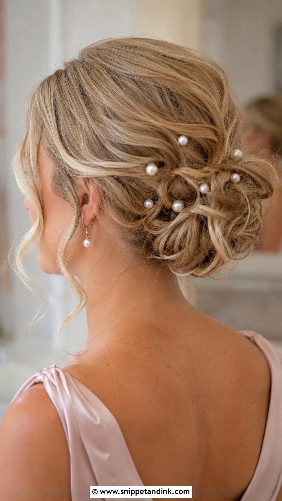 Pearl Pin Bridesmaid Updo - Snippet and Ink - 20 Simple Bridesmaid Hair Updo Ideas
