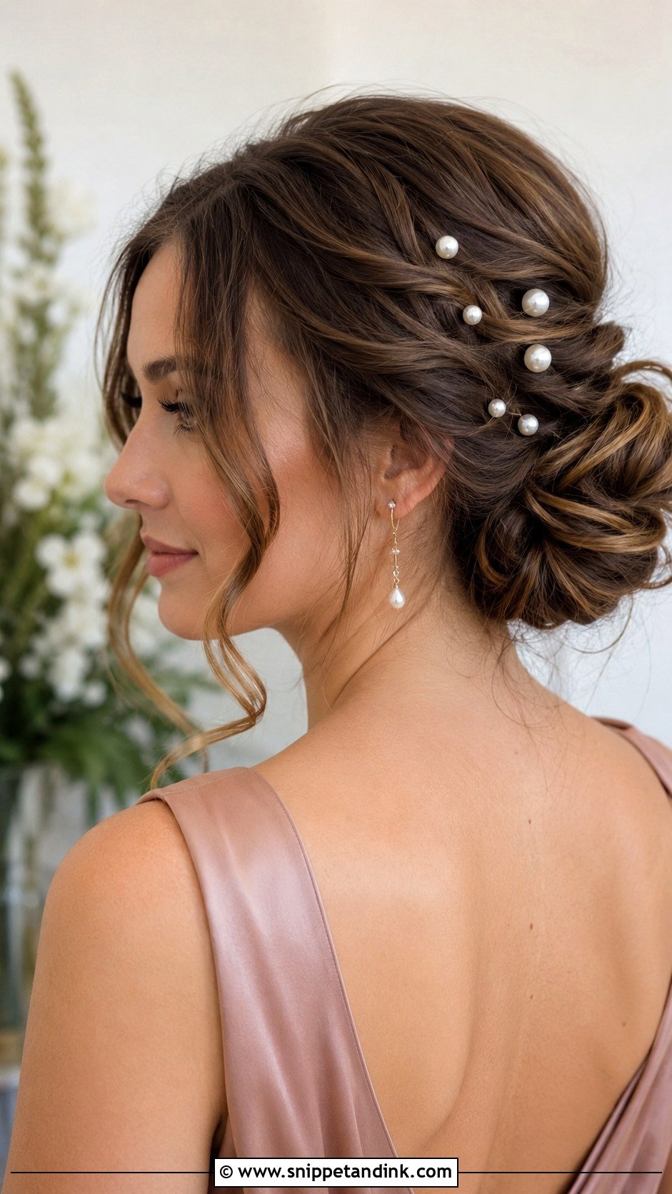 Pearl Pin Bridesmaid Updo - Snippet and Ink - 20 Simple Bridesmaid Hairstyles Updo
