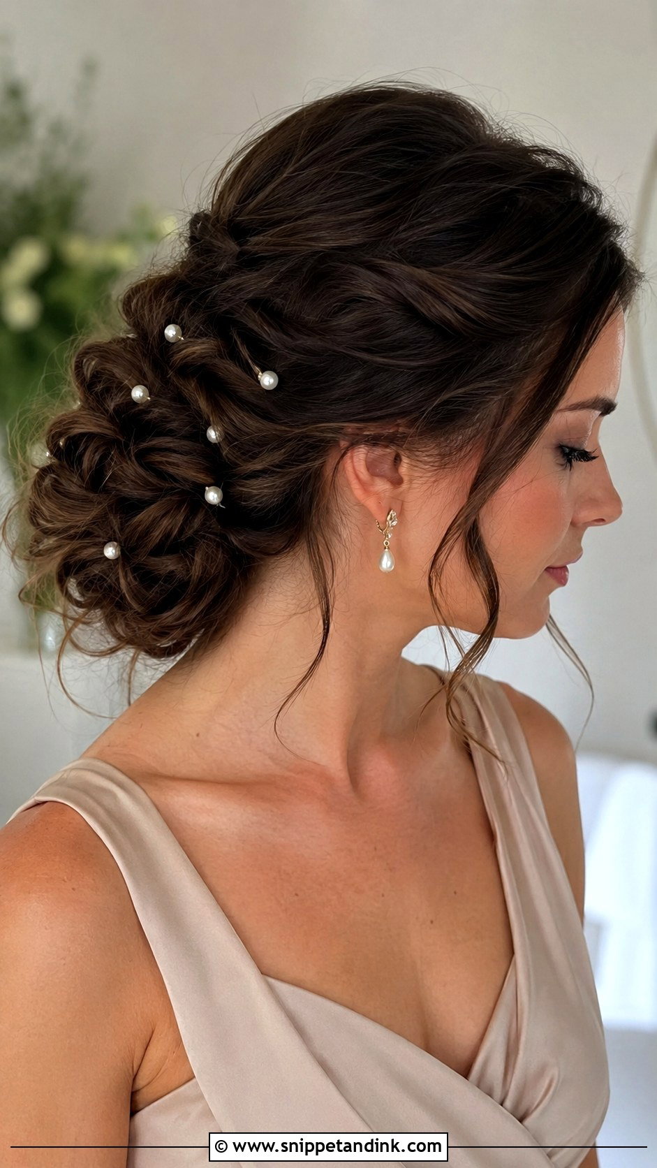 Pearl Pin Bridesmaid Updo - Snippet and Ink - 20 Updo for Wedding Bridesmaid Ideas