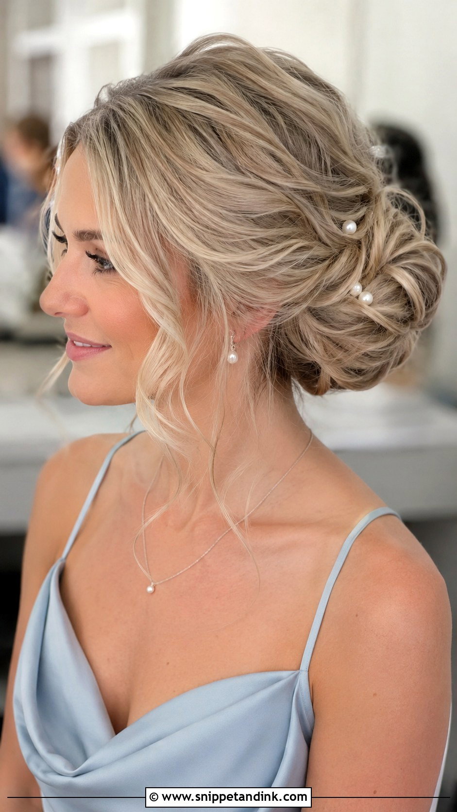 Pearl Pin Bridesmaid Updo - Snippet and Ink - 25 Bridesmaids Hairstyles Updo