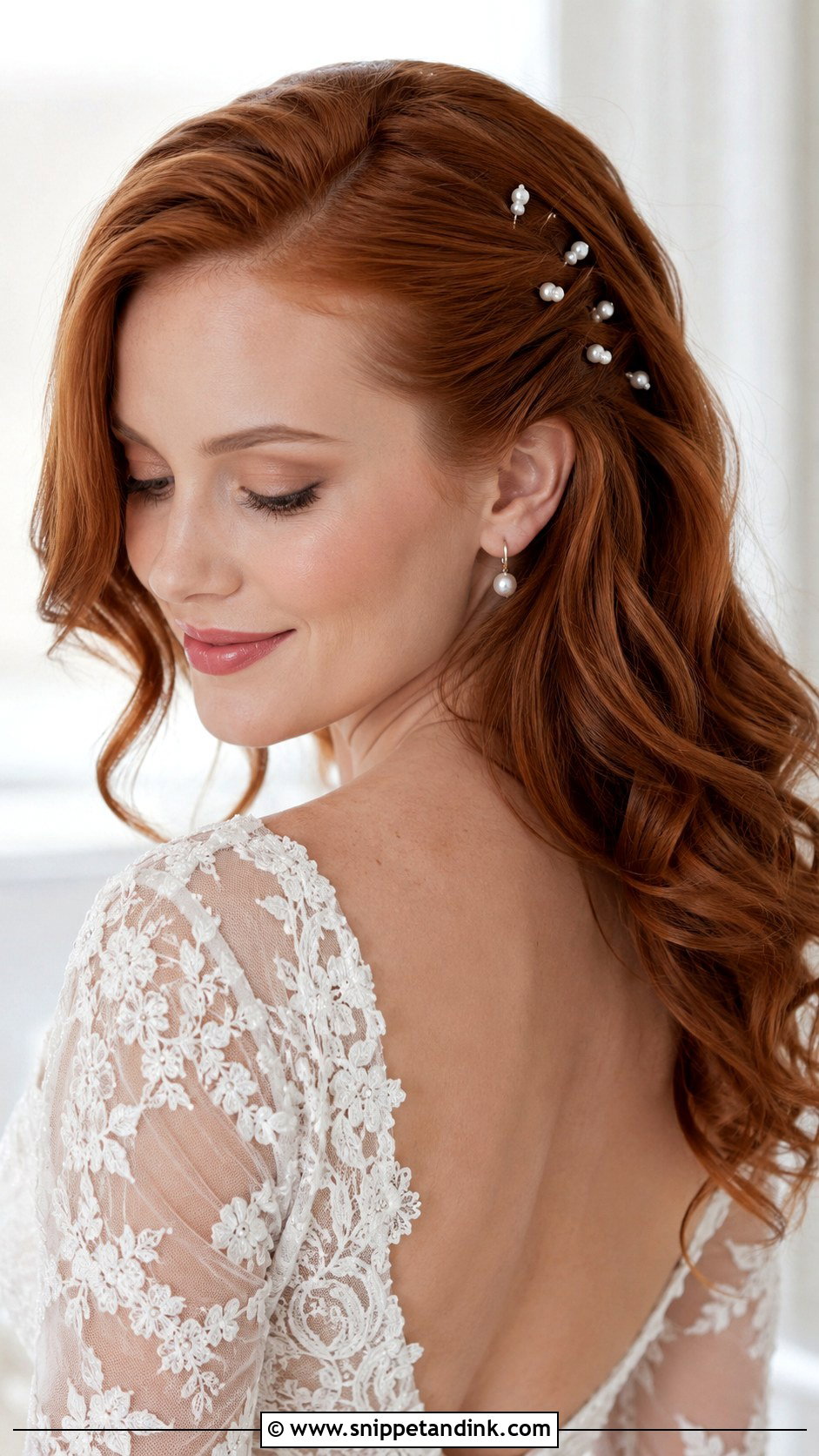 Pearl Pin Engagement Open Hairstyle - Snippet and Ink - 20 Engagement Open Hairstyles