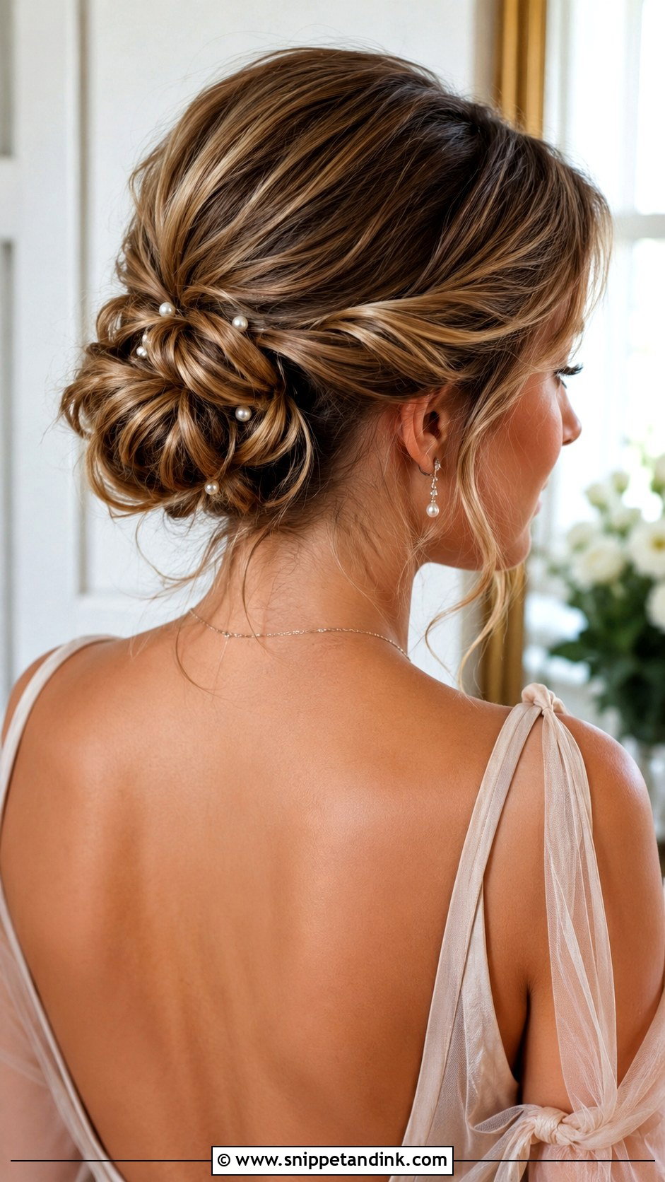 Pearl Pin Summer Wedding Updo - Snippet and Ink - 15 Summer Wedding Updos
