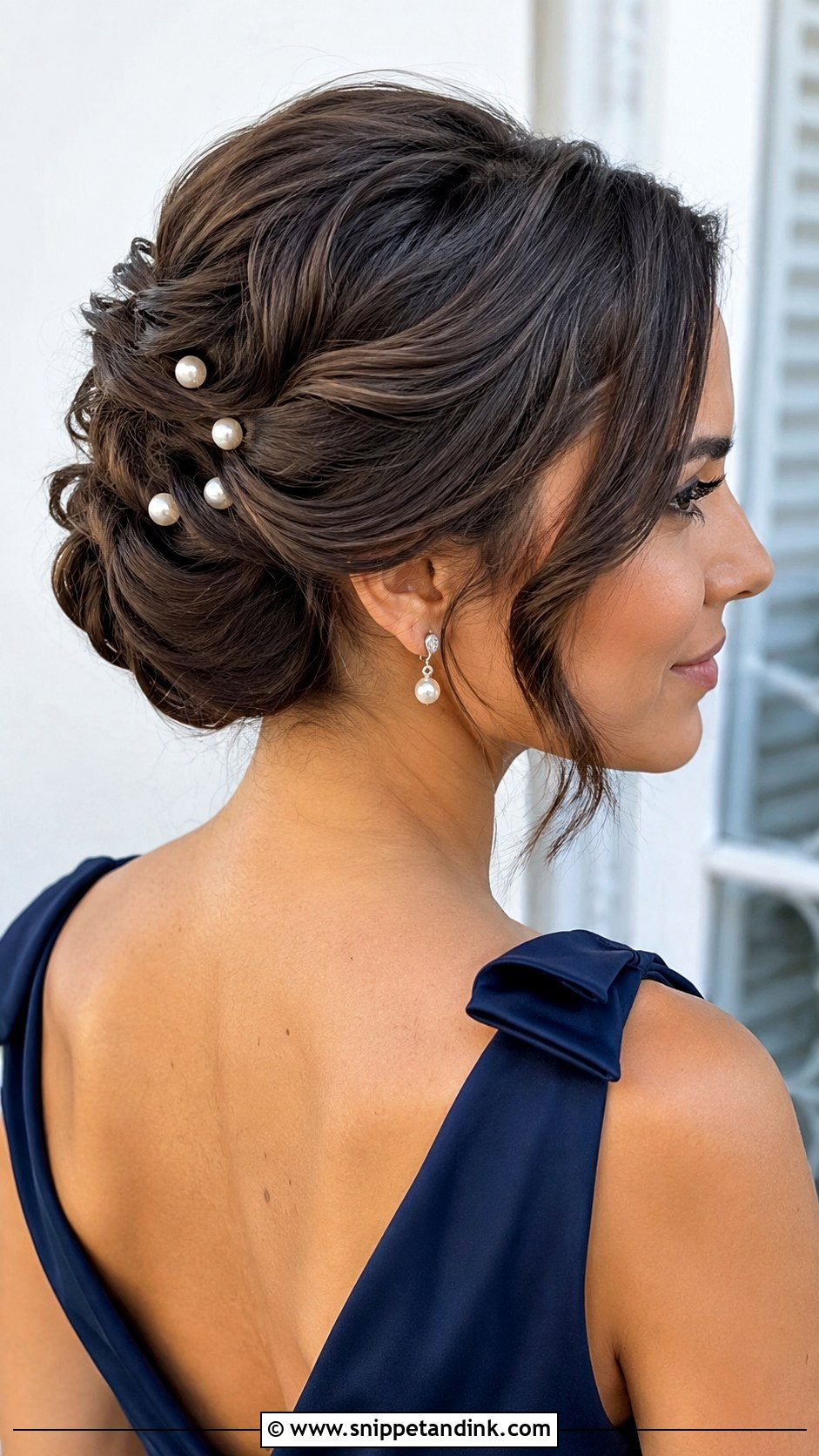 Pearl Pin Updo For Short Hair - Snippet and Ink - 15 Wedding Guest Updos for Short Hair