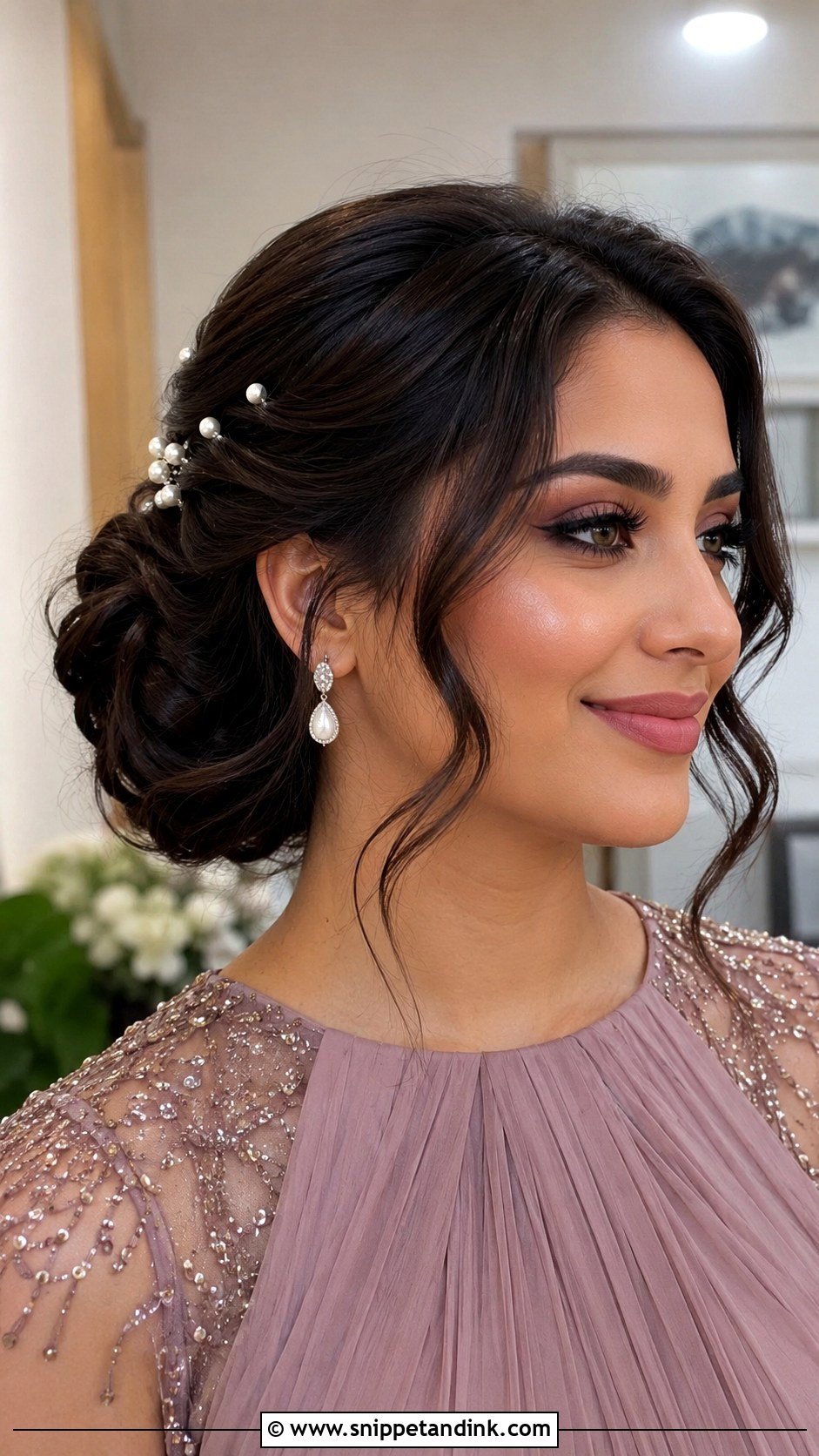 Pearl Pin Wedding Guest Updo - Snippet and Ink - 15 Long Hair Updo for Wedding Guest Ideas