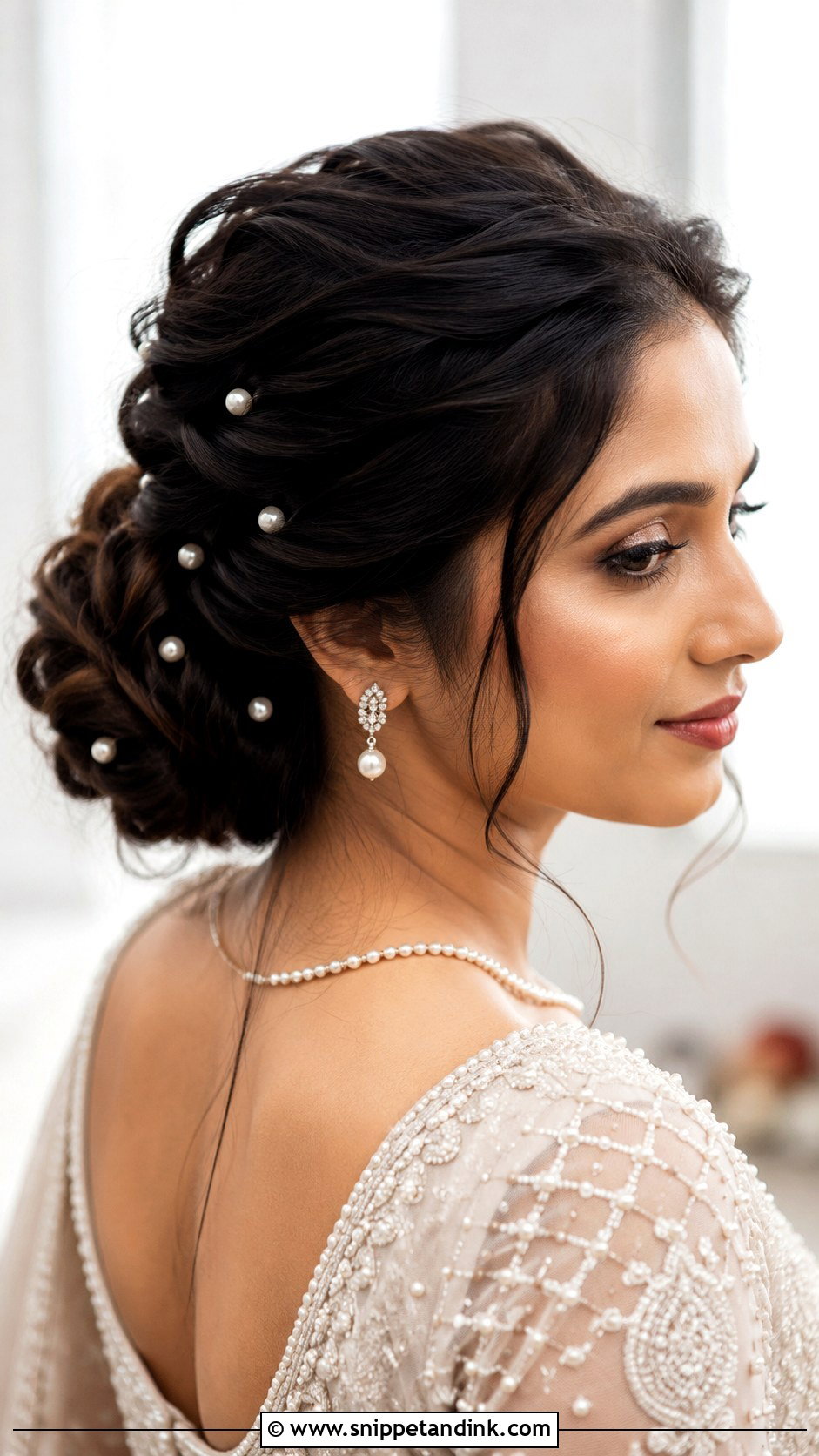 Pearl Pin Wedding Updo For Medium Hair - Snippet and Ink - 15 Wedding Updo for Medium Length Hair Ideas