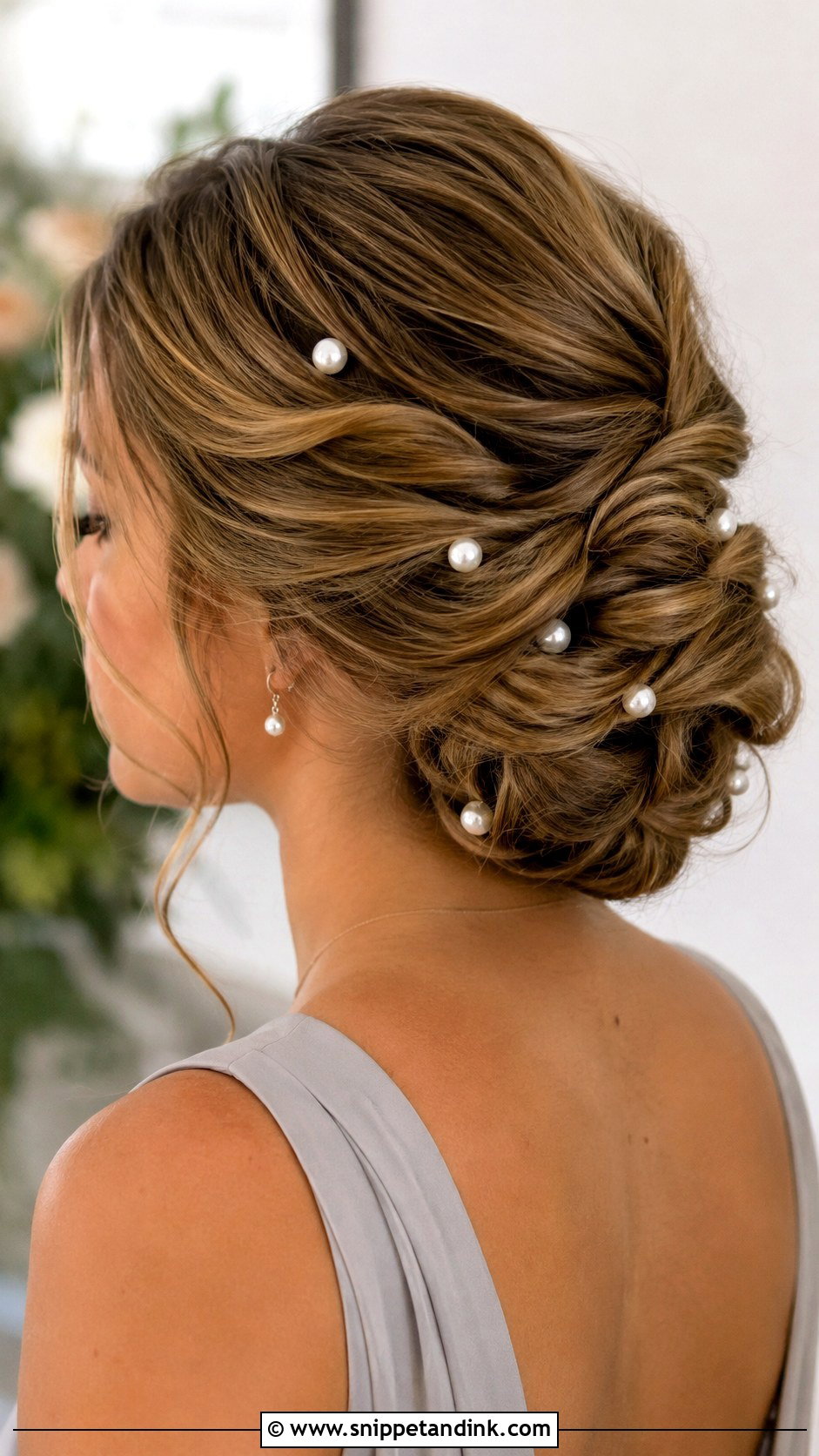 Pearl Pin Wedding Updo for Long Hair - Snippet and Ink - 20 Wedding Updos for Long Hair Bridesmaid