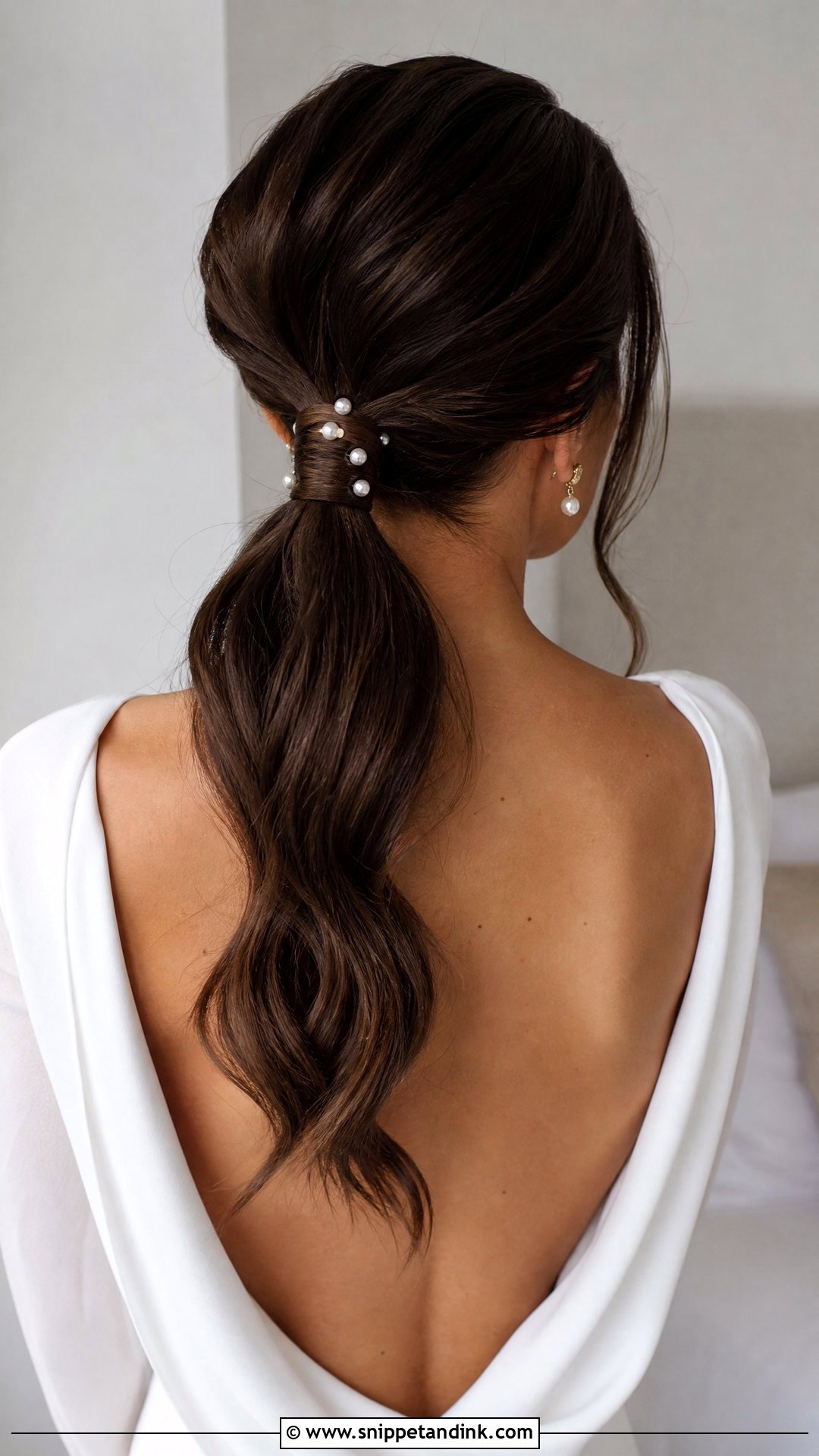 Pearl Ponytail Wedding Hairstyle - Snippet and Ink - 20 Wedding Hairstyles Pearls