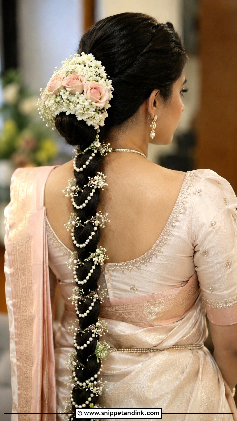 Pearl Poola Jada Bridal Hairstyle - Snippet and Ink - 15 Poola Jadalu Bridal Hairstyles
