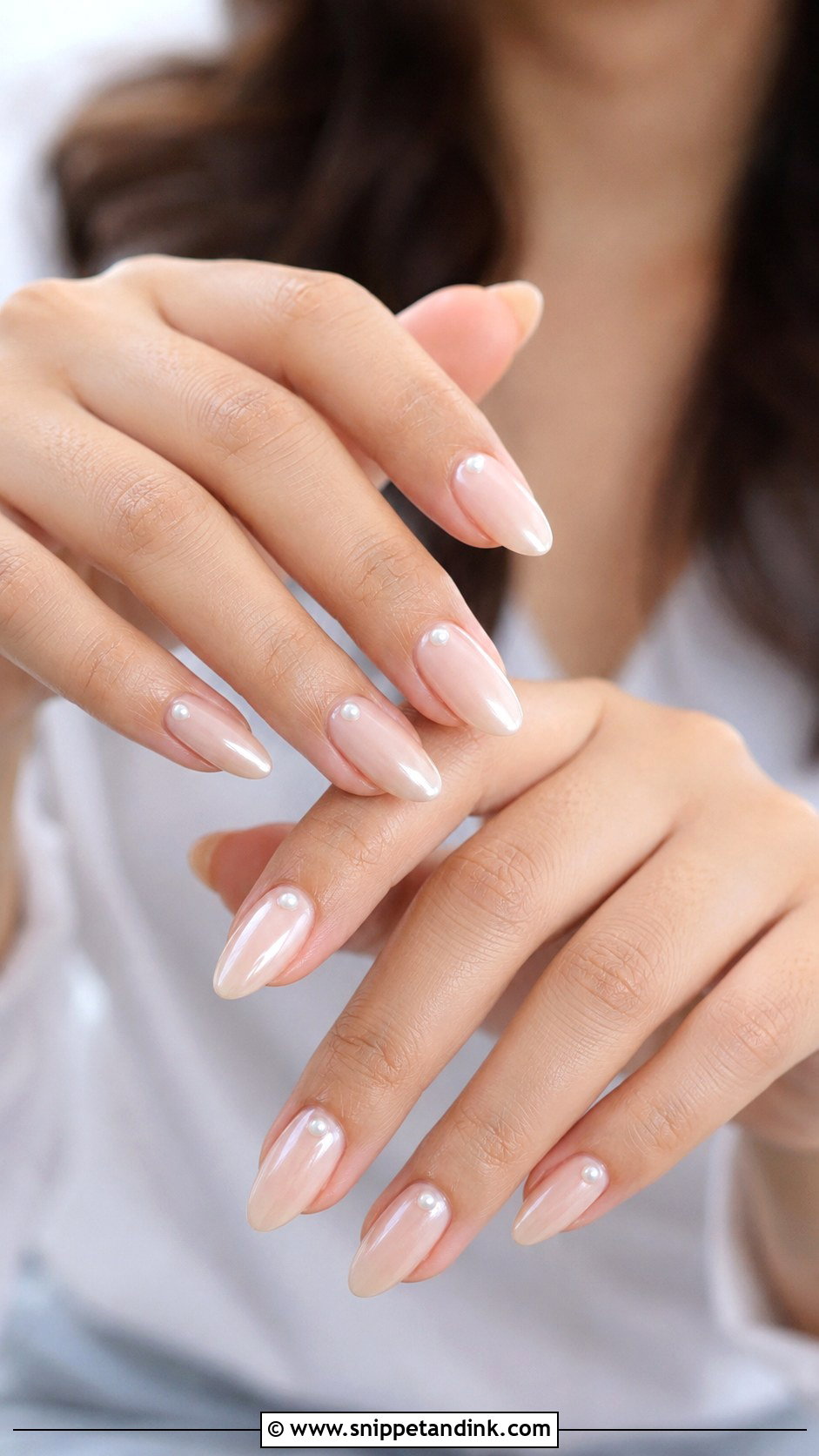 Pearl Press On Wedding Nails - Snippet and Ink - 20 Press on Wedding Nails