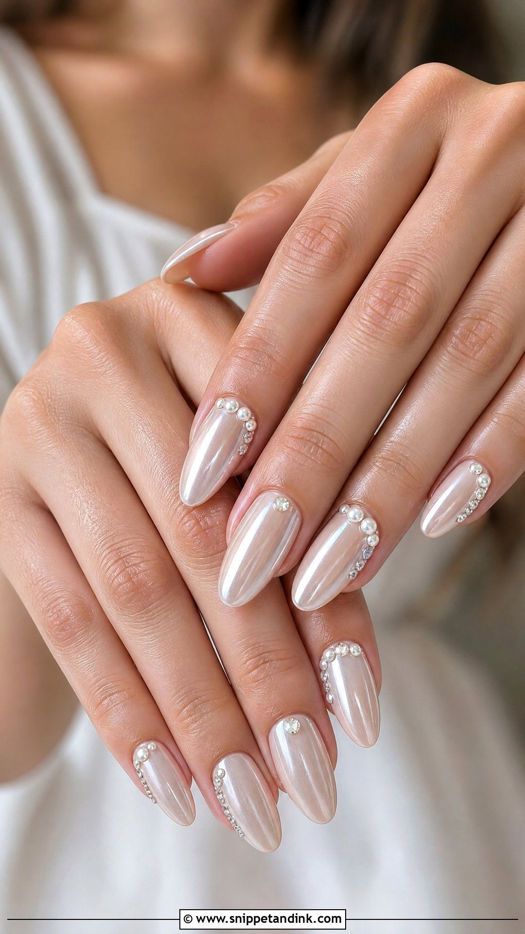 Pearl Rhinestone Wedding Nails - Snippet and Ink - 25 Pearl Wedding Nails