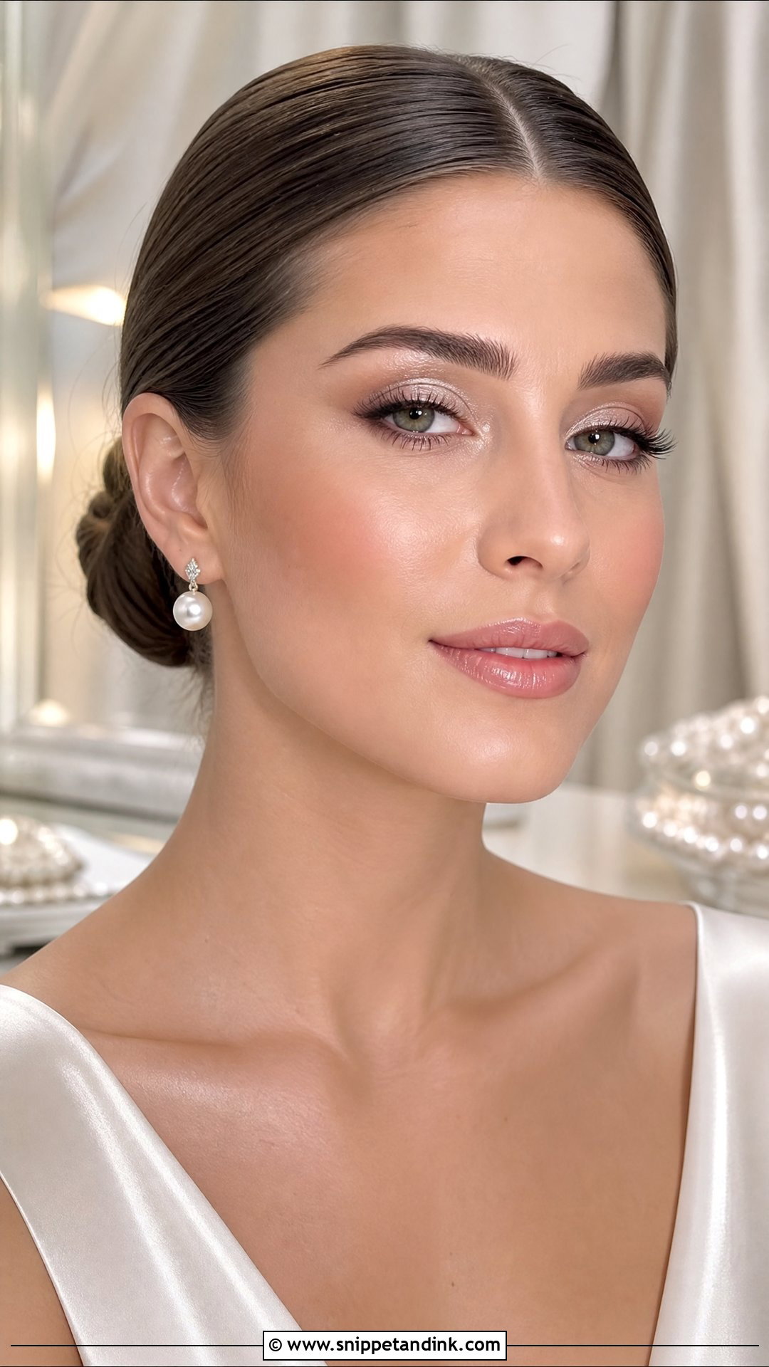 Pearl Shimmer Bridal Makeup - Snippet and Ink - 25 Ethereal Wedding Makeup Ideas