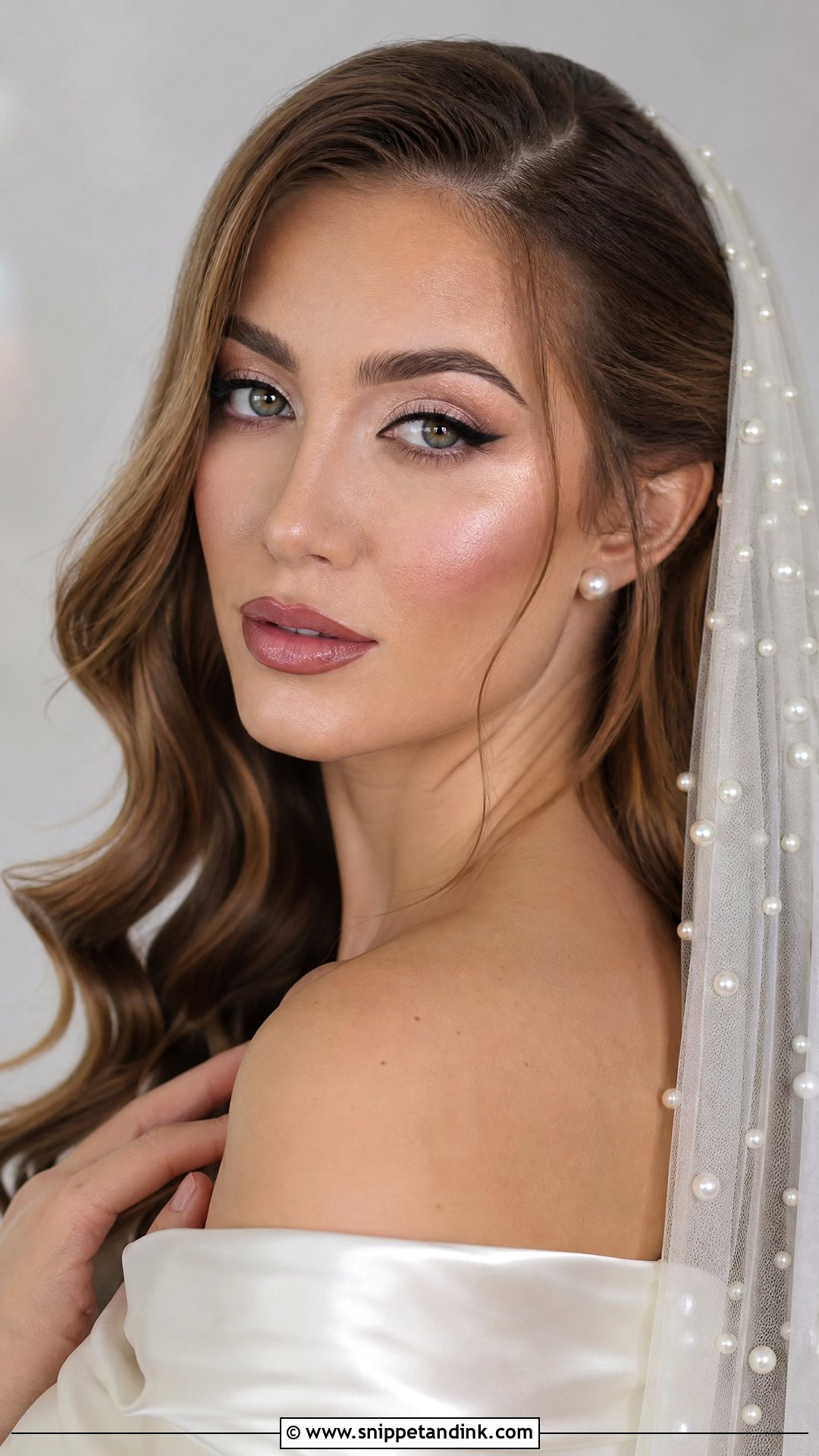 Pearl Skin Edgy Bridal Makeup - Snippet and Ink - 20 Edgy Bridal Makeup Ideas