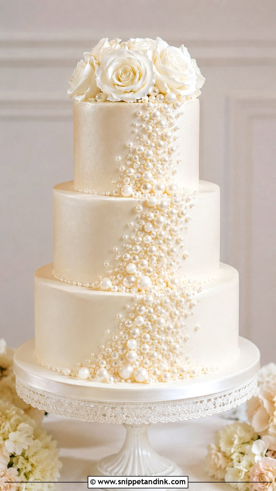 Pearl Sparkle Wedding Cake - Snippet and Ink - 30 Sparkle Wedding Cake Ideas