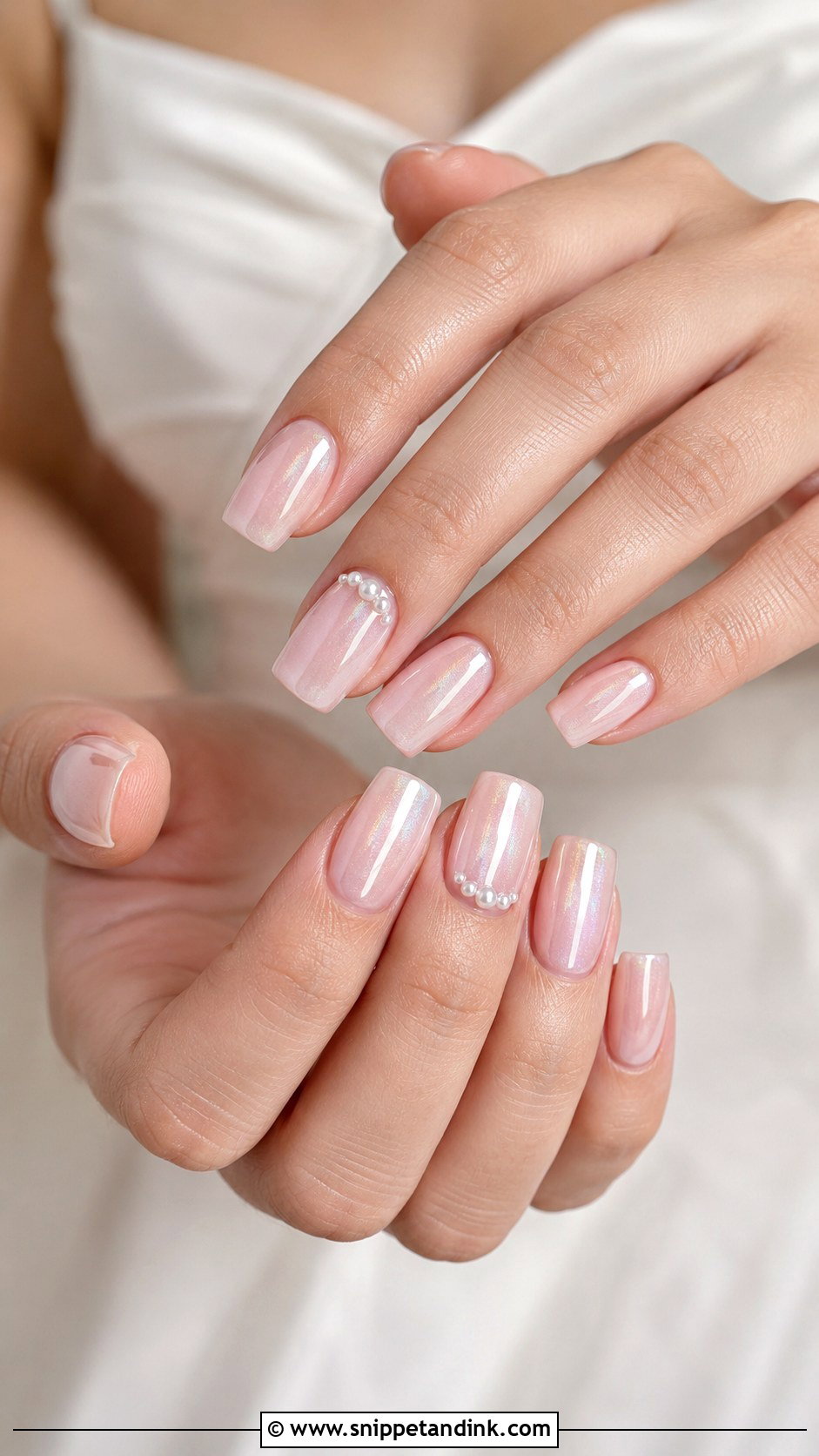 Pearl Square Wedding Guest Nails - Snippet and Ink - 20 Square Wedding Guest Nails