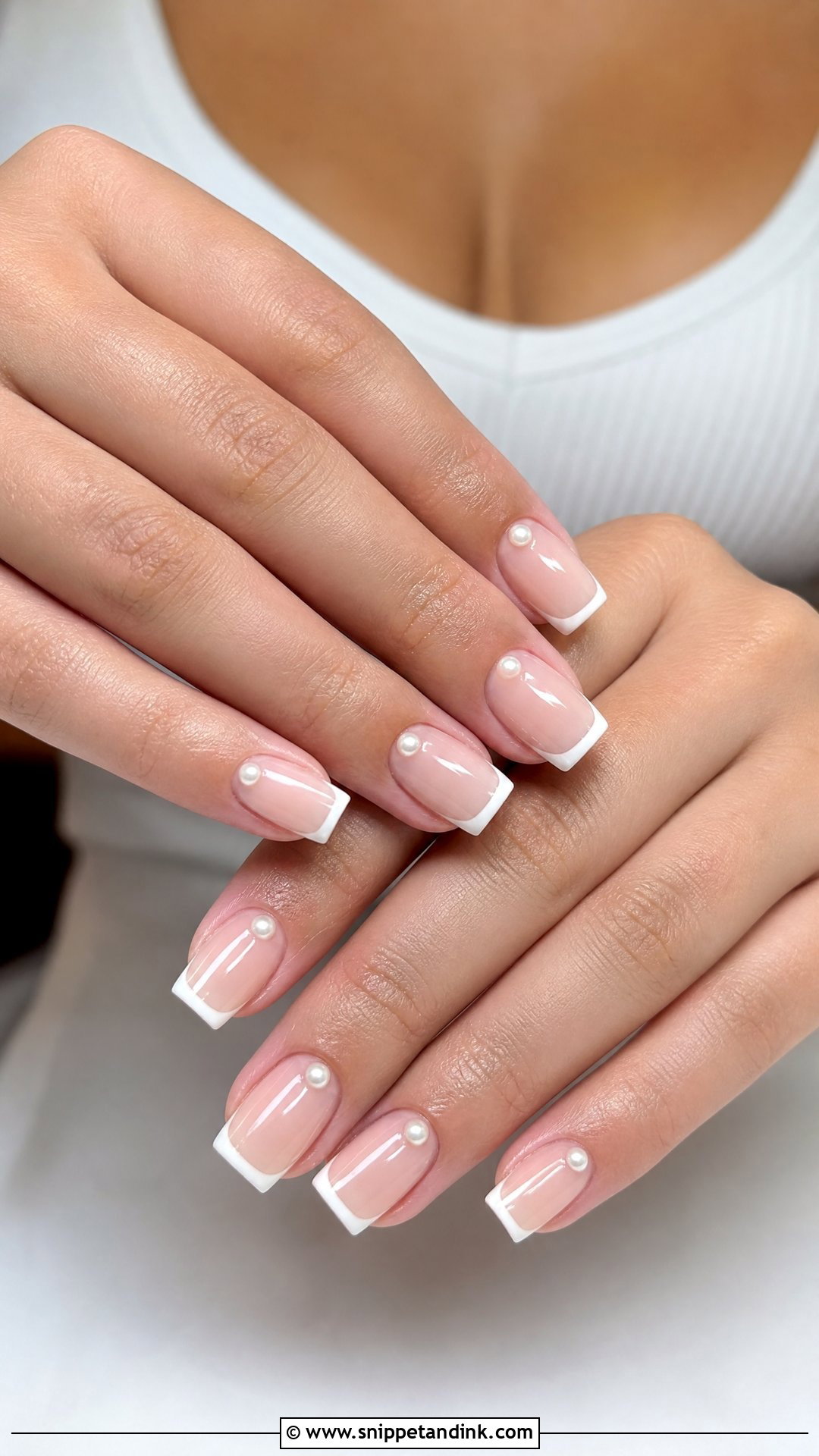 Pearl Square Wedding Nails - Snippet and Ink - 25 Pearl Wedding Nails