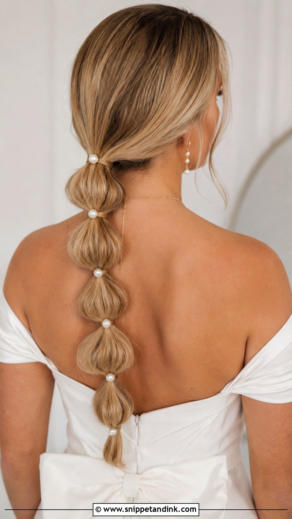 Pearl Studded Bubble Braid - Snippet and Ink - 20 Bridal Hair Pearls Ideas