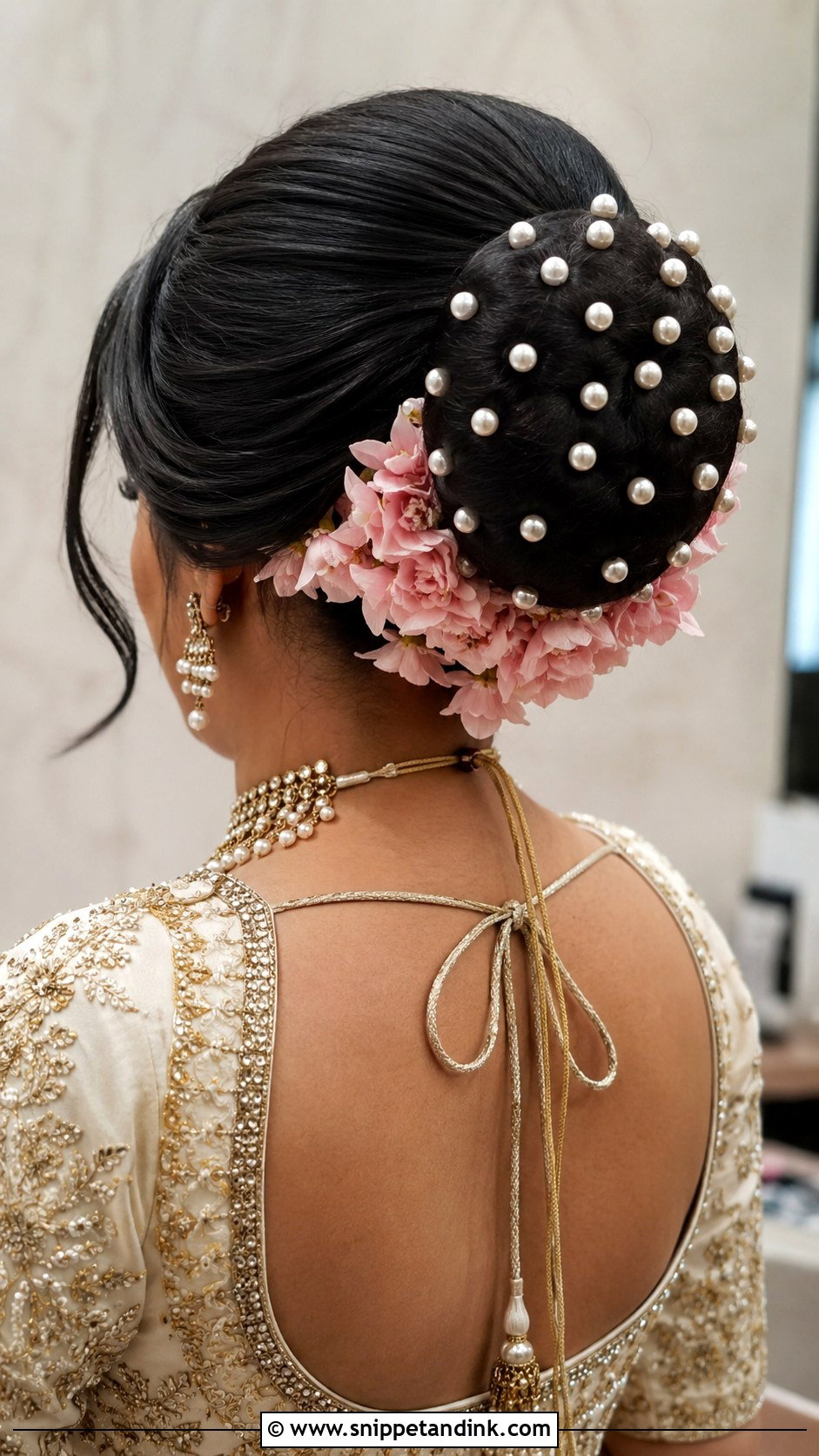 Pearl Studded Bun Joda - Snippet and Ink - 20 Joda Hair Styles for Wedding